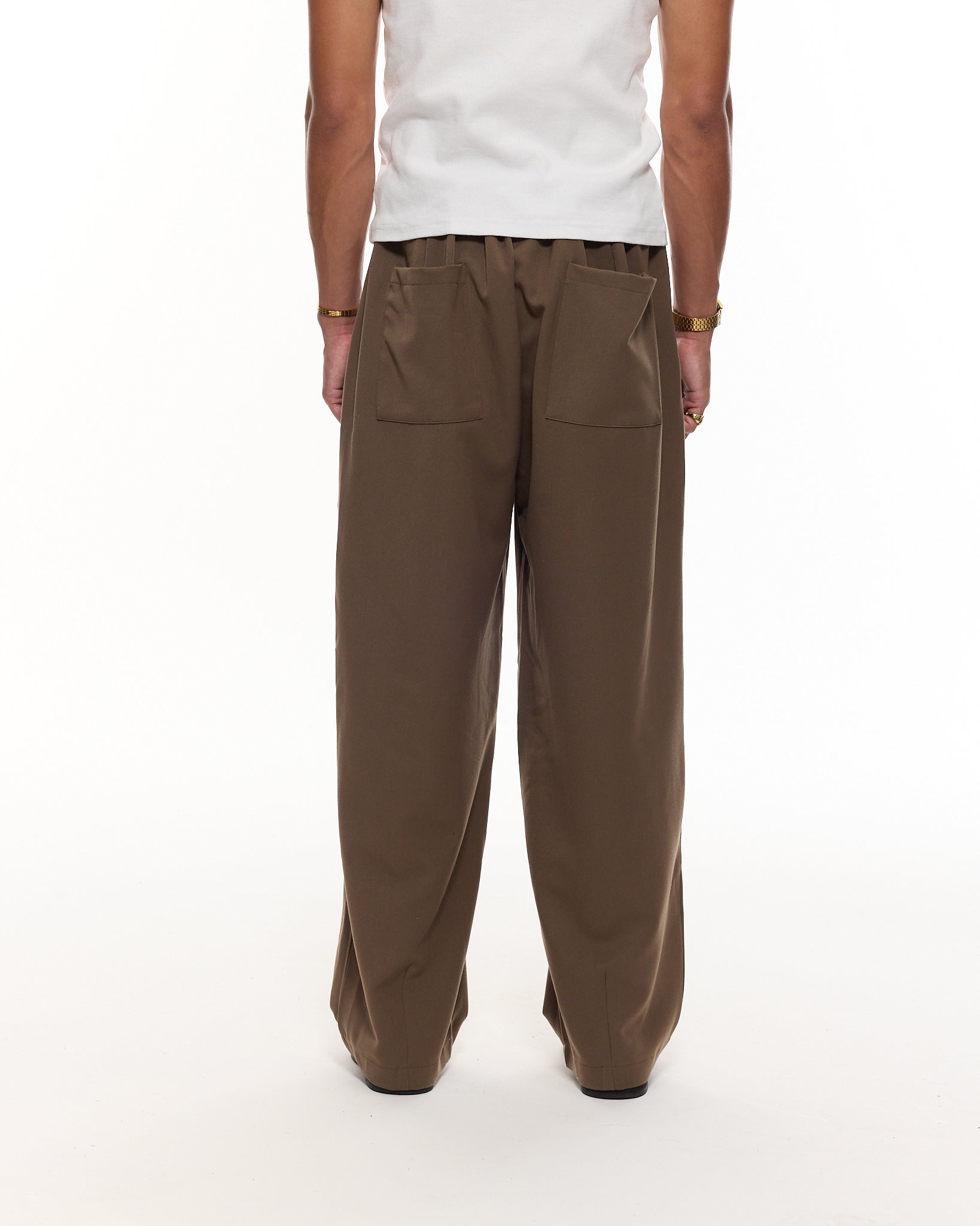 PLEATED PANT - BROWN - SWEATS EU