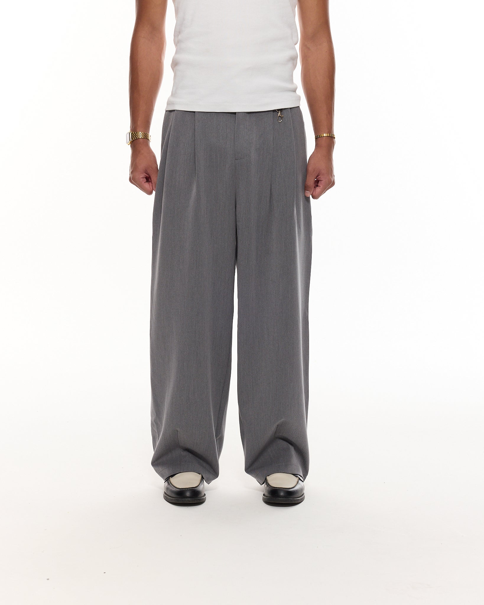 PLEATED PANT - GREY - SWEATS EU