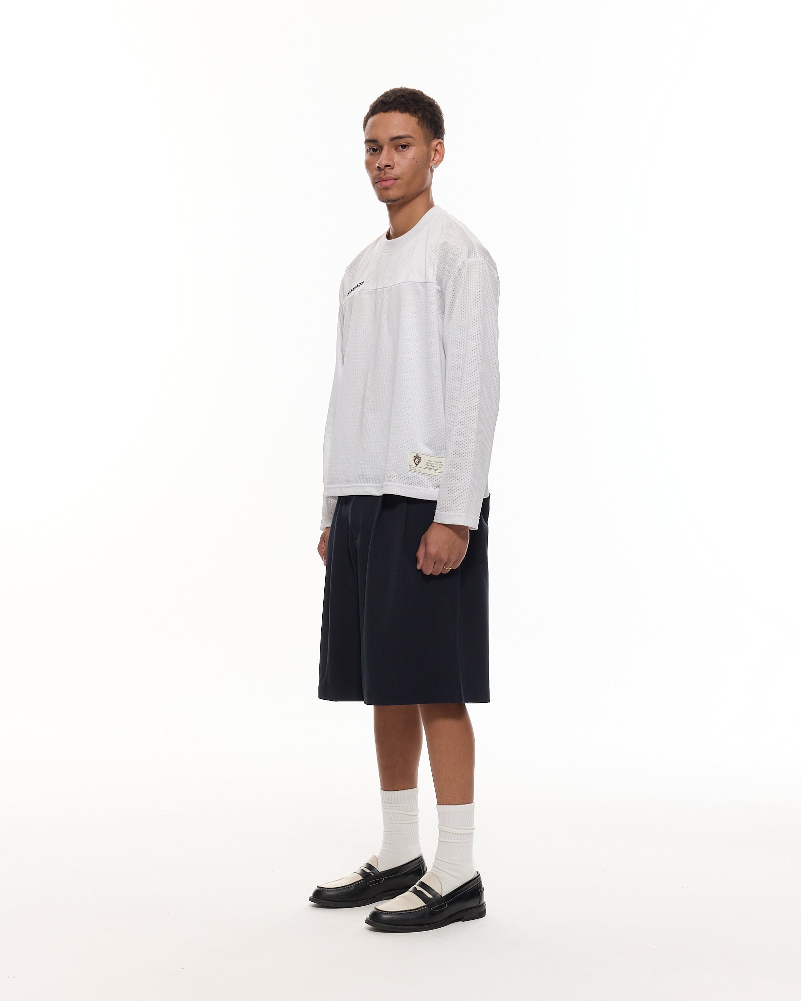 PLEATED SHORT - NAVY