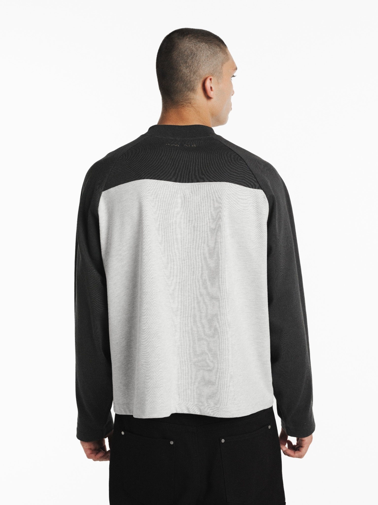 Long sleeve raglan T-shirt by SWEATS EU in Arctic/Granite, featuring a casual fit and contrasting color sleeves.