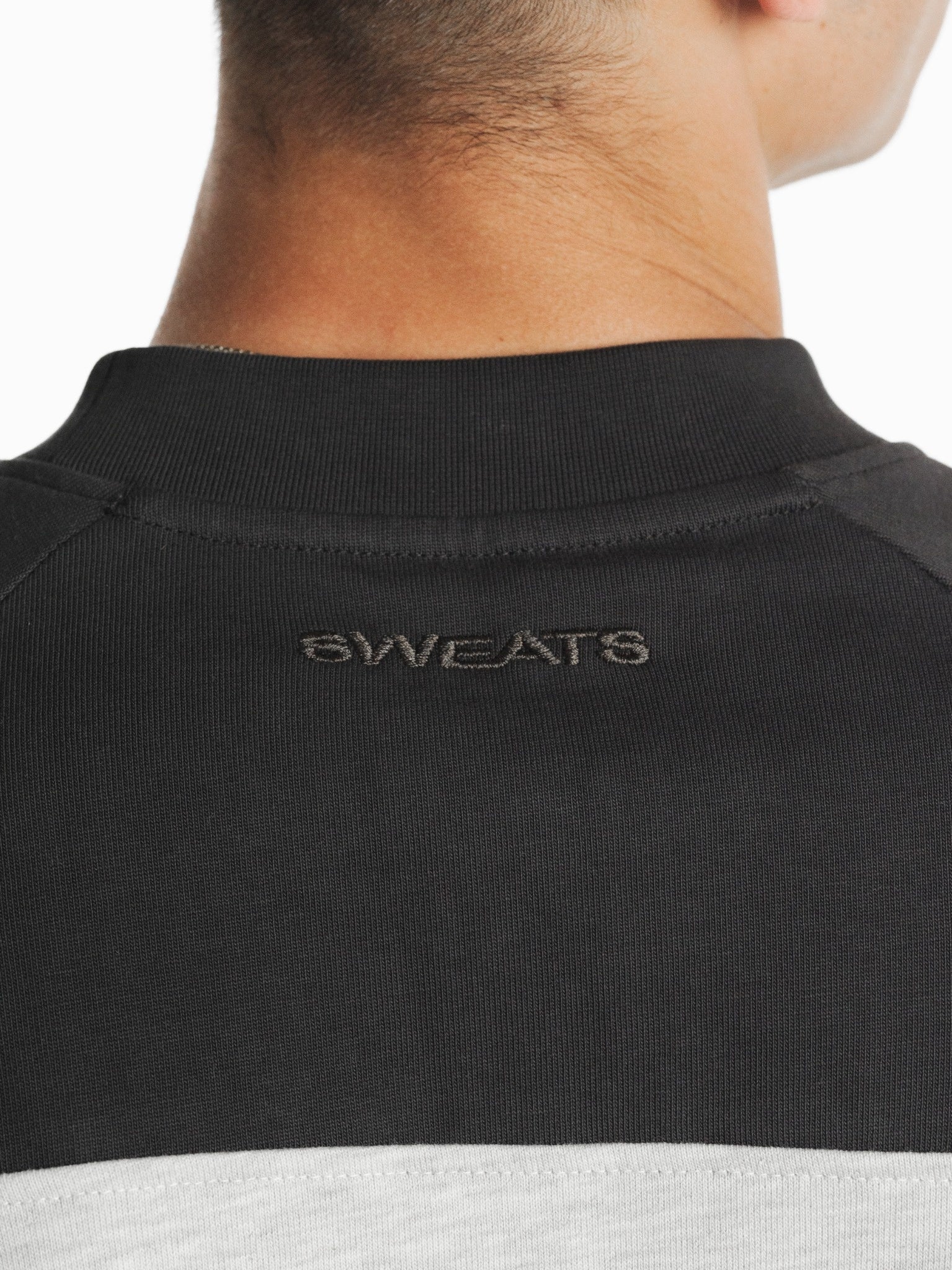 Long-sleeve raglan T-shirt in Arcticy and granite colors by SWEATS EU, featuring a casual fit and crew neckline.