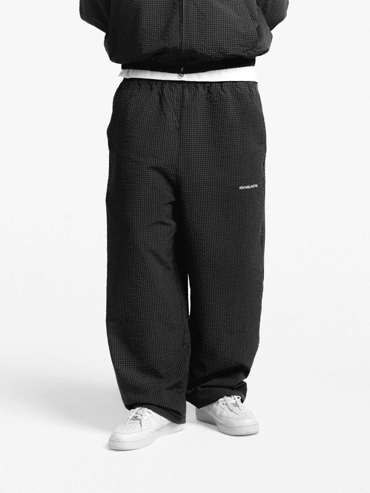 CHECKERED TRACK PANT - BLACK/WHITE