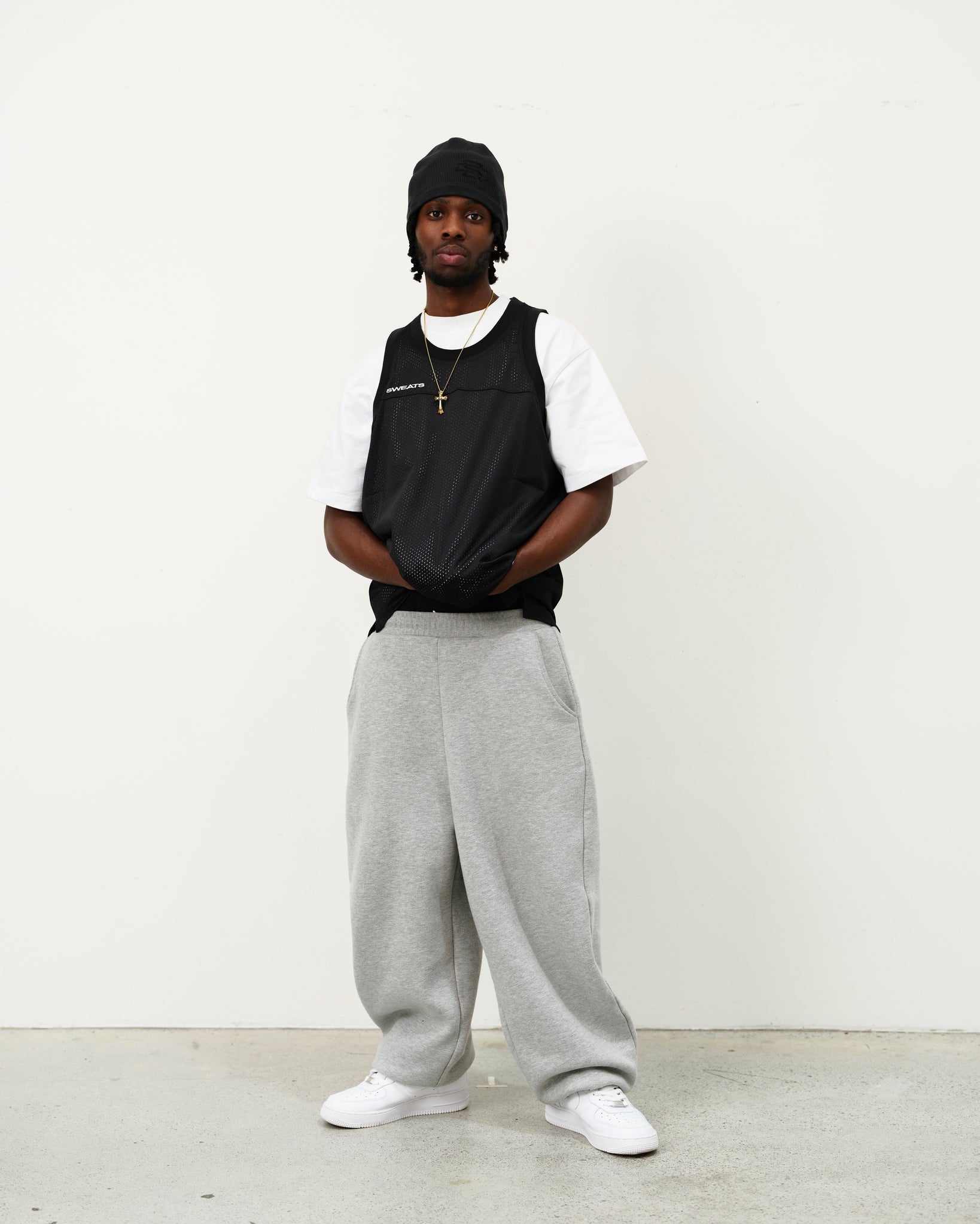 MESH SINGLET - BLACK - SWEATS EU