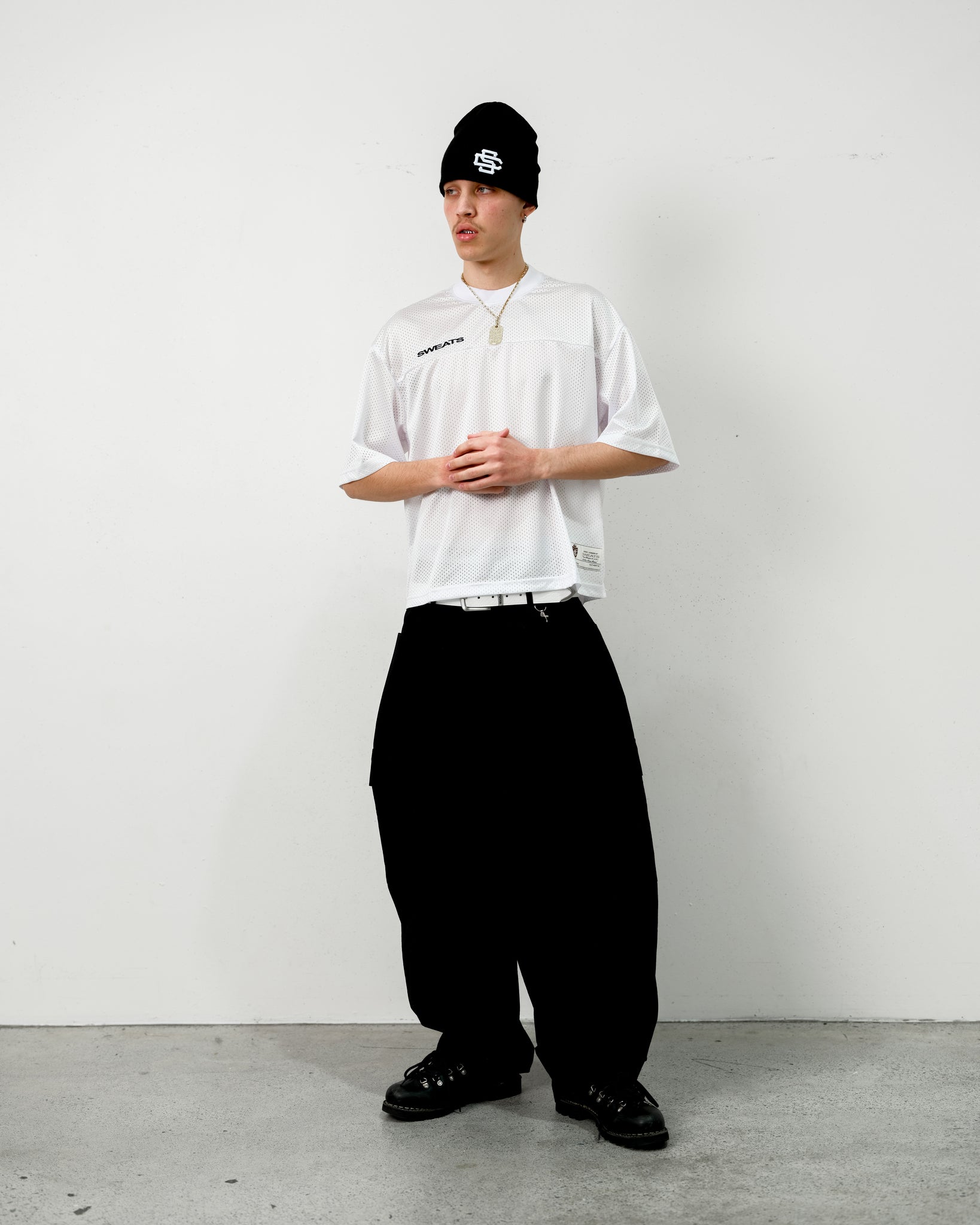MESH SS T-SHIRT - WHITE - SWEATS EU