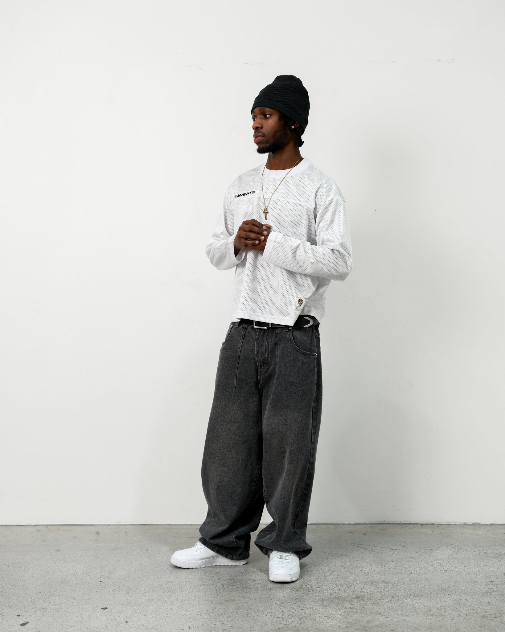 MESH LS T-SHIRT - WHITE - SWEATS EU