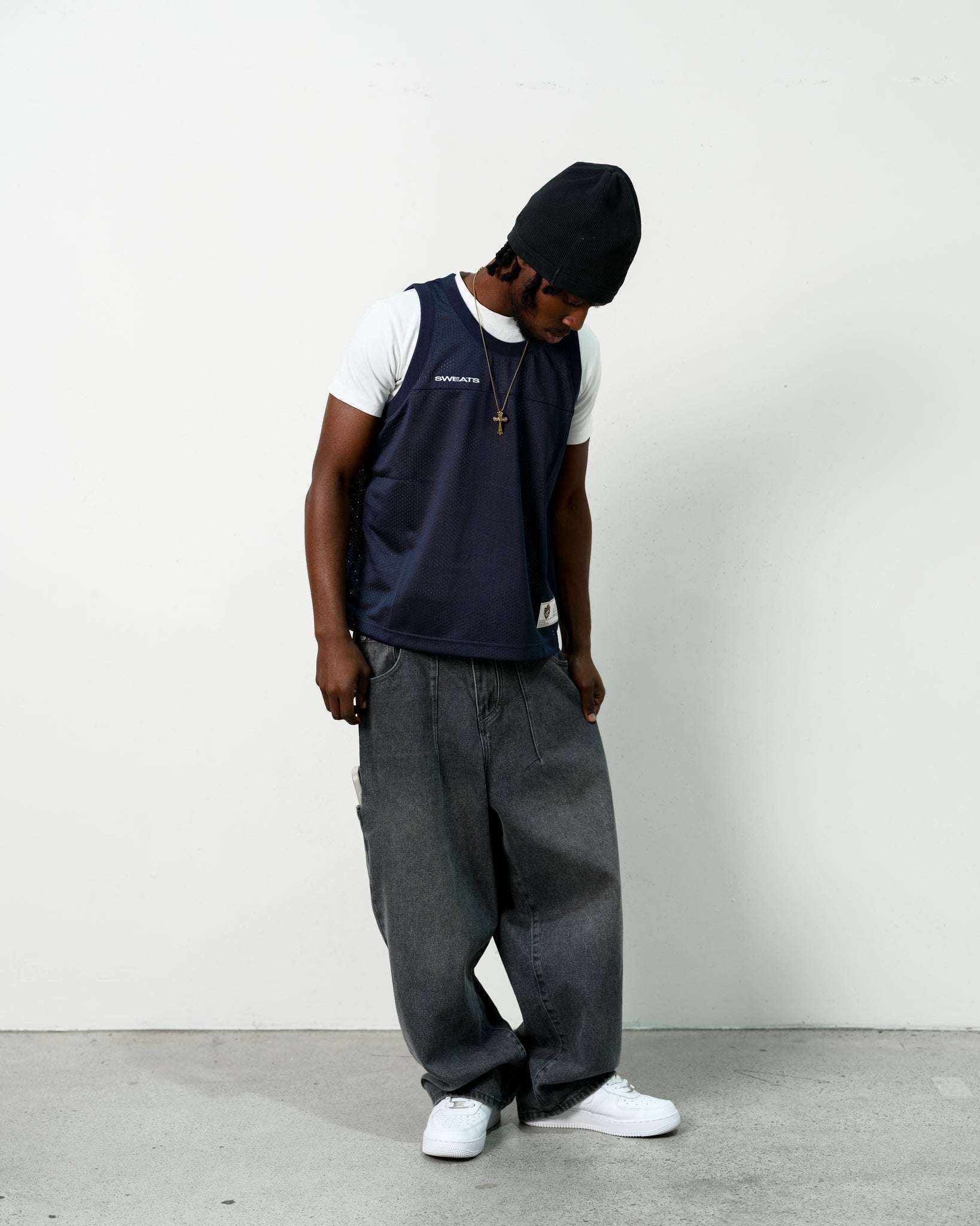 MESH SINGLET - NAVY - SWEATS EU