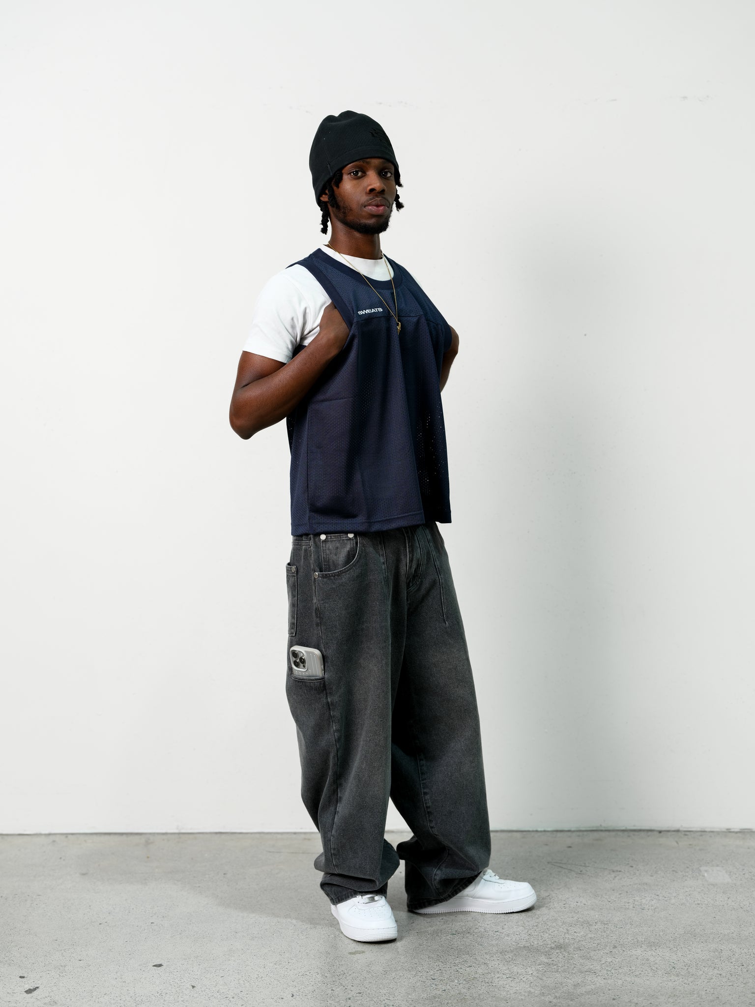 MESH SINGLET - NAVY - SWEATS EU