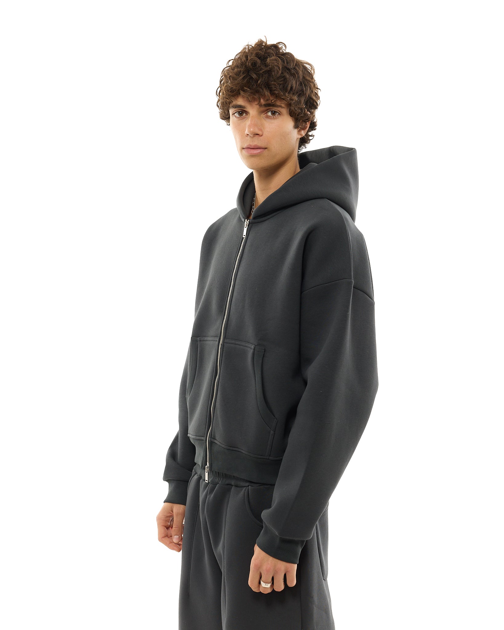 COZY ZIP UP - GRANITE - SWEATS EU