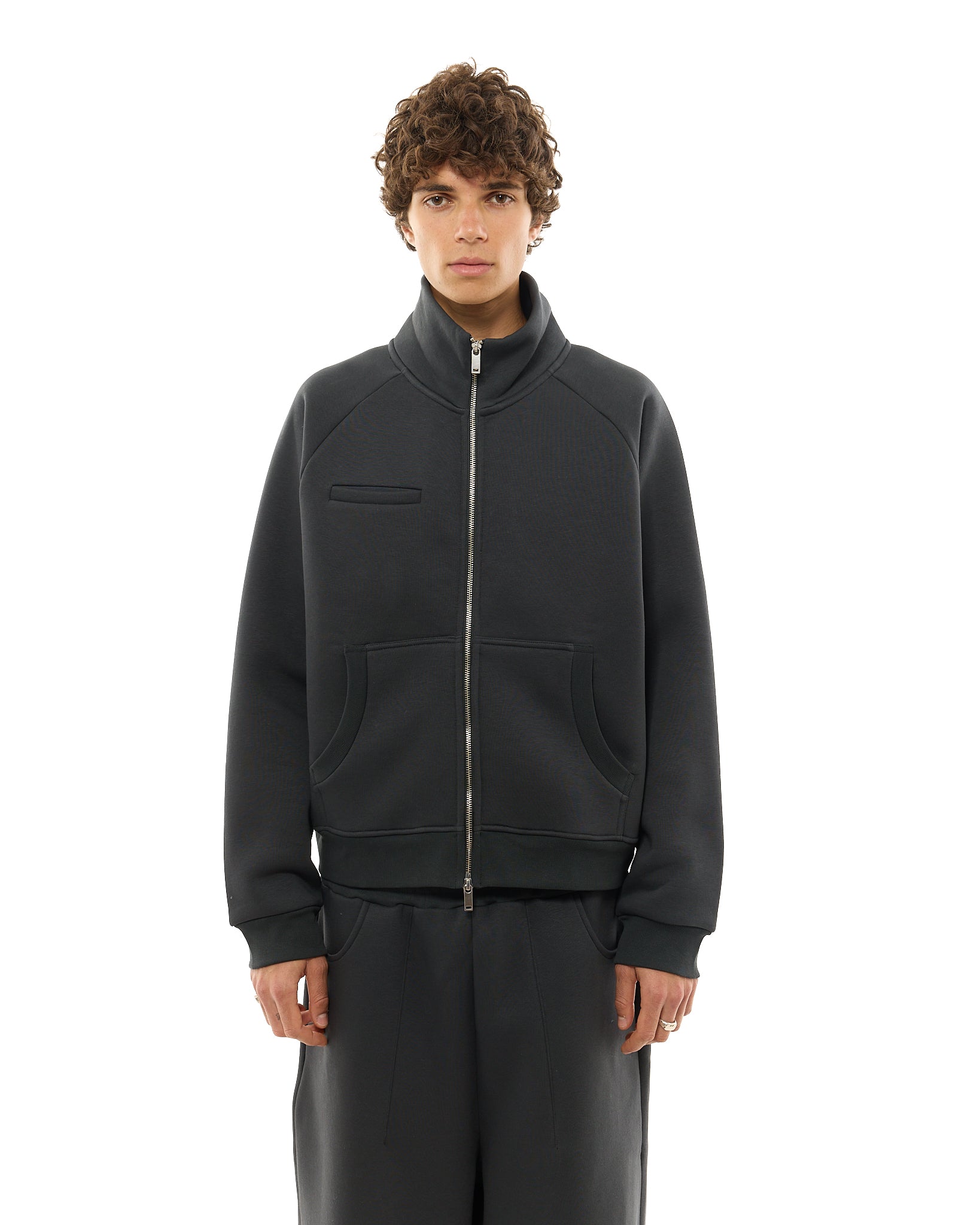 COZY TRACK JACKET - GRANITE