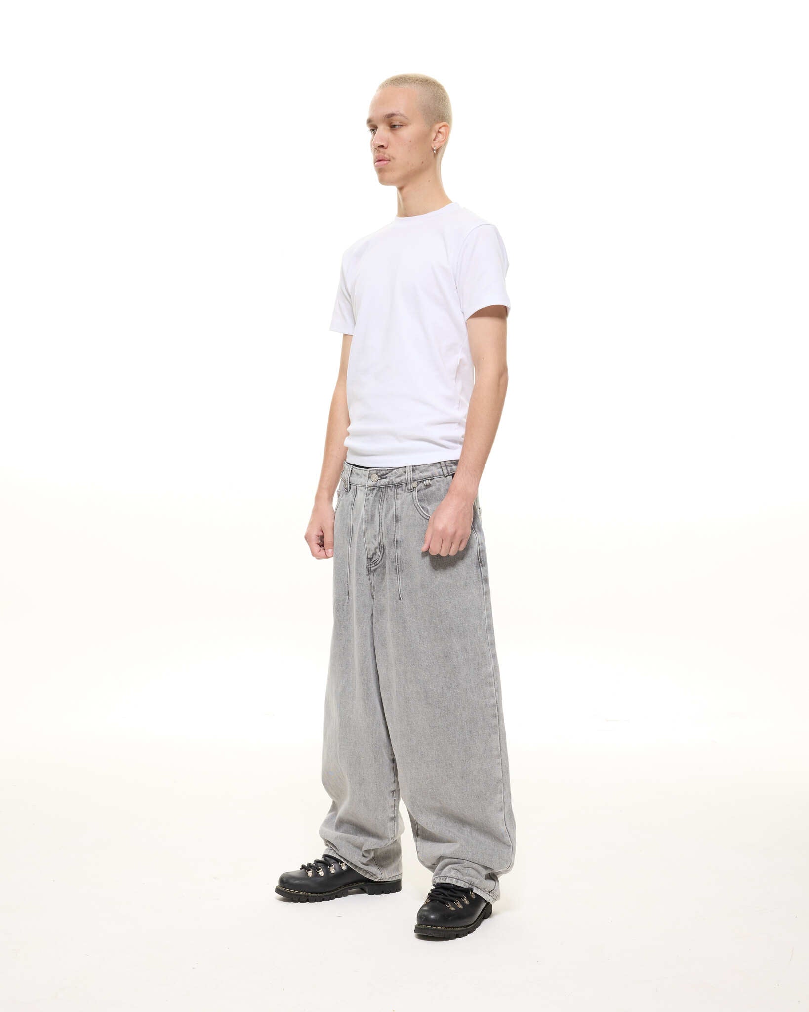 DENIM BAGGY JEANS - WASHED GREY - SWEATS EU
