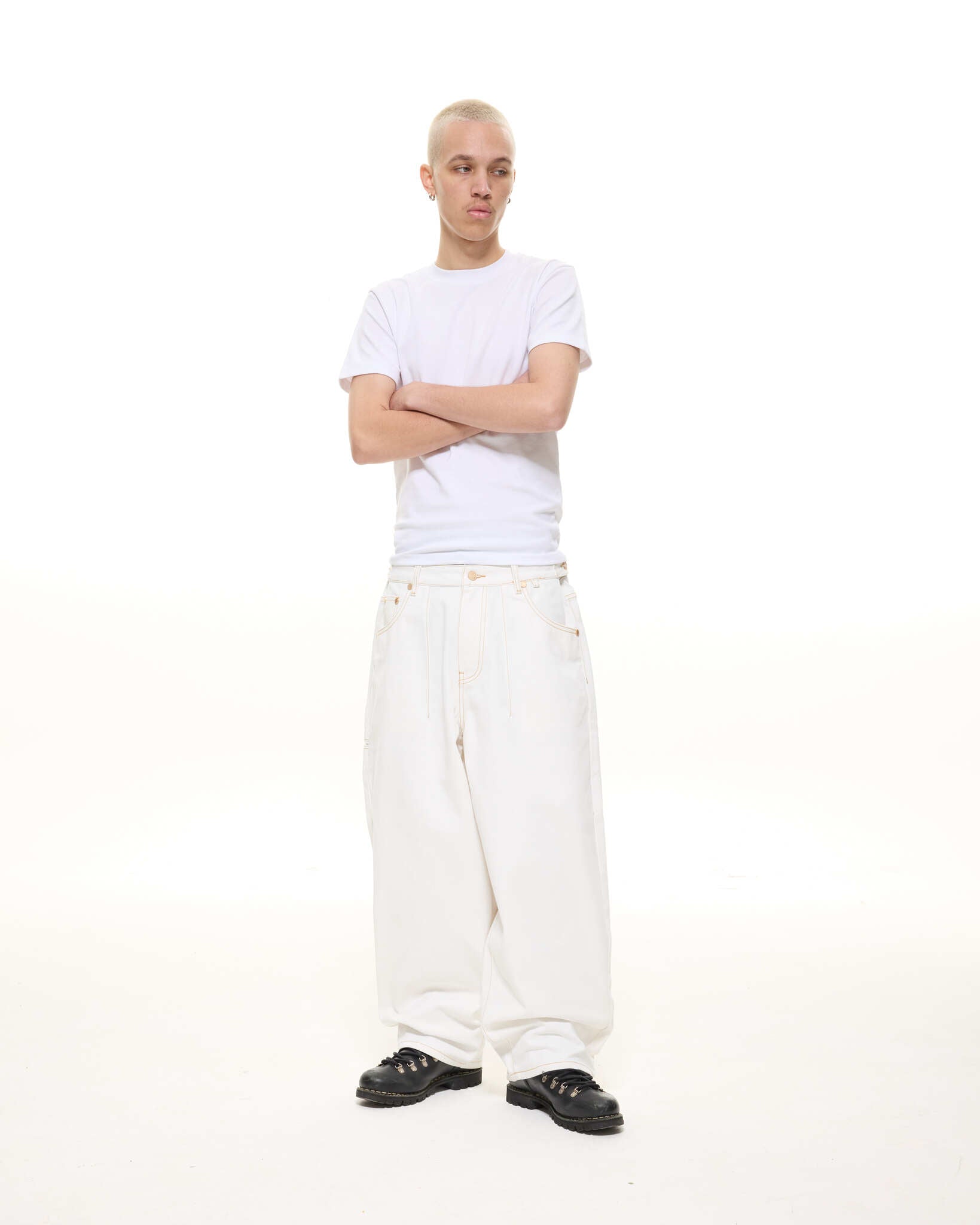 DENIM BAGGY JEANS - WHITE - SWEATS EU