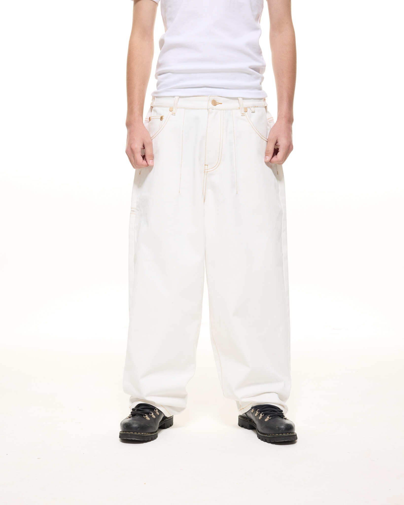 DENIM BAGGY JEANS - WHITE - SWEATS EU