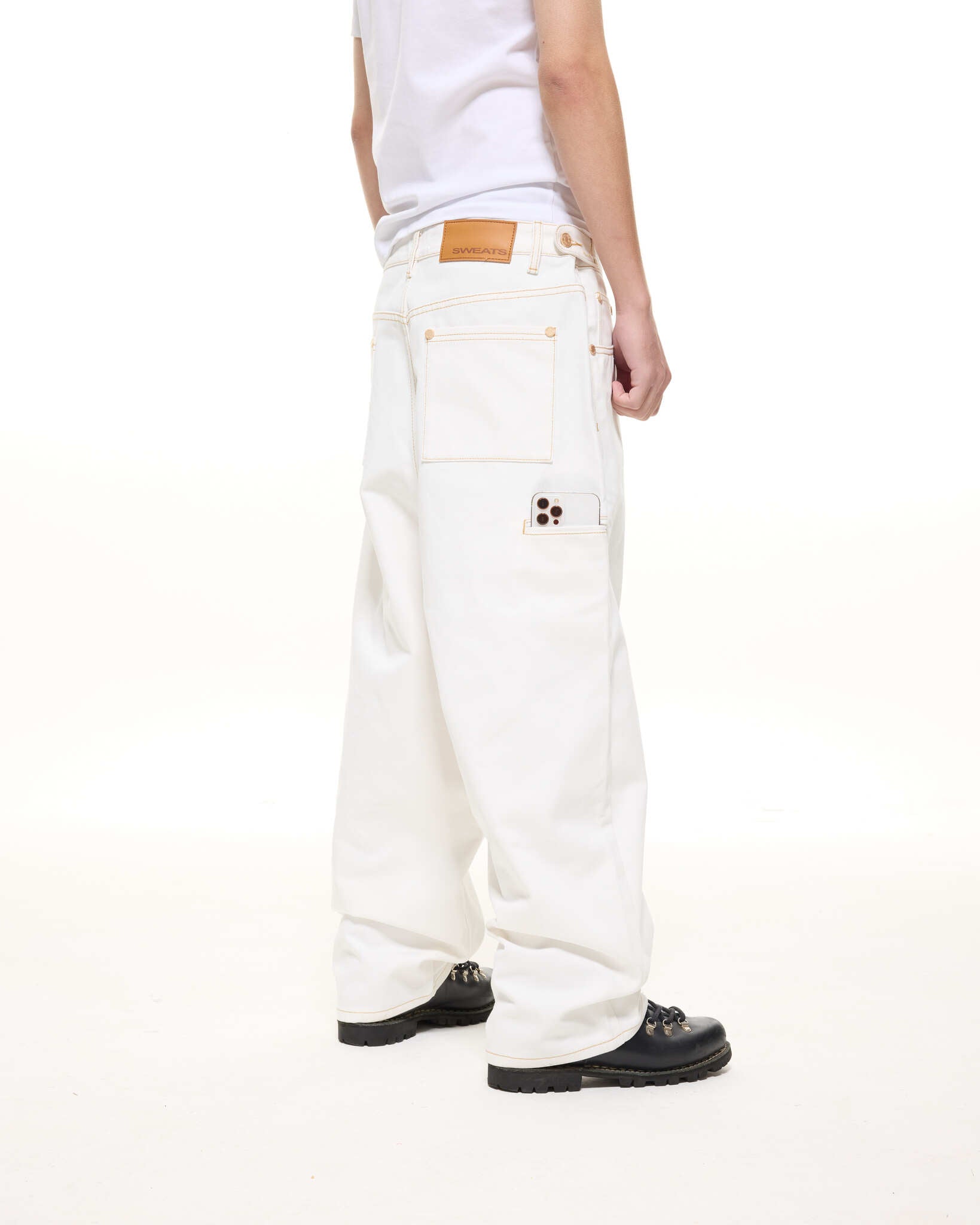 DENIM BAGGY JEANS - WHITE - SWEATS EU