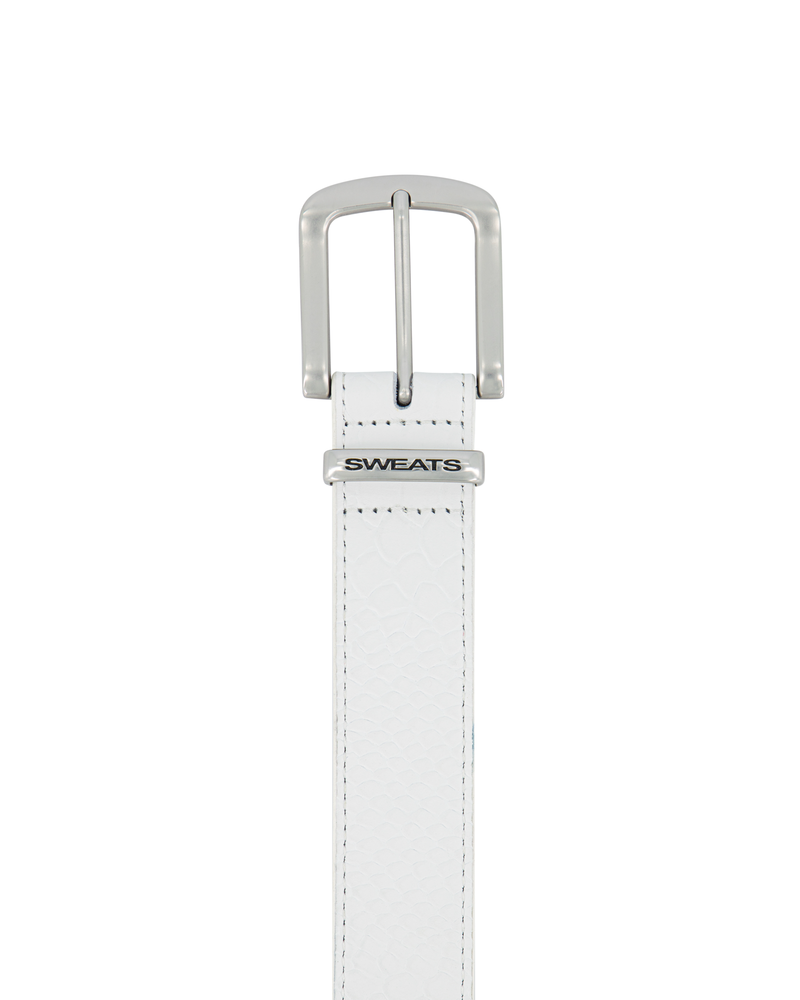 SNAKE SKIN LEATHER BELT - WHITE - SWEATS EU