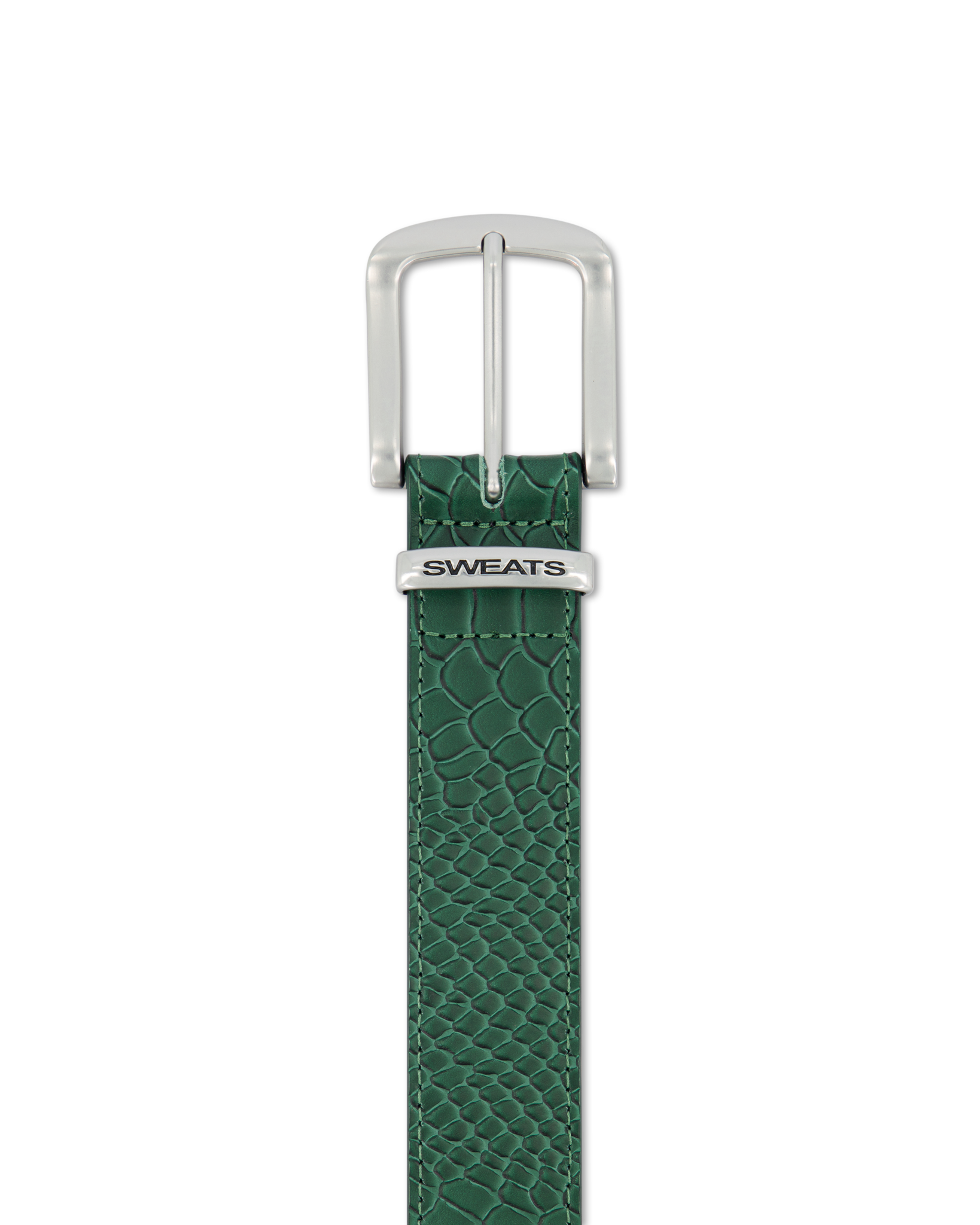 SNAKE SKIN LEATHER BELT - GREEN - SWEATS EU