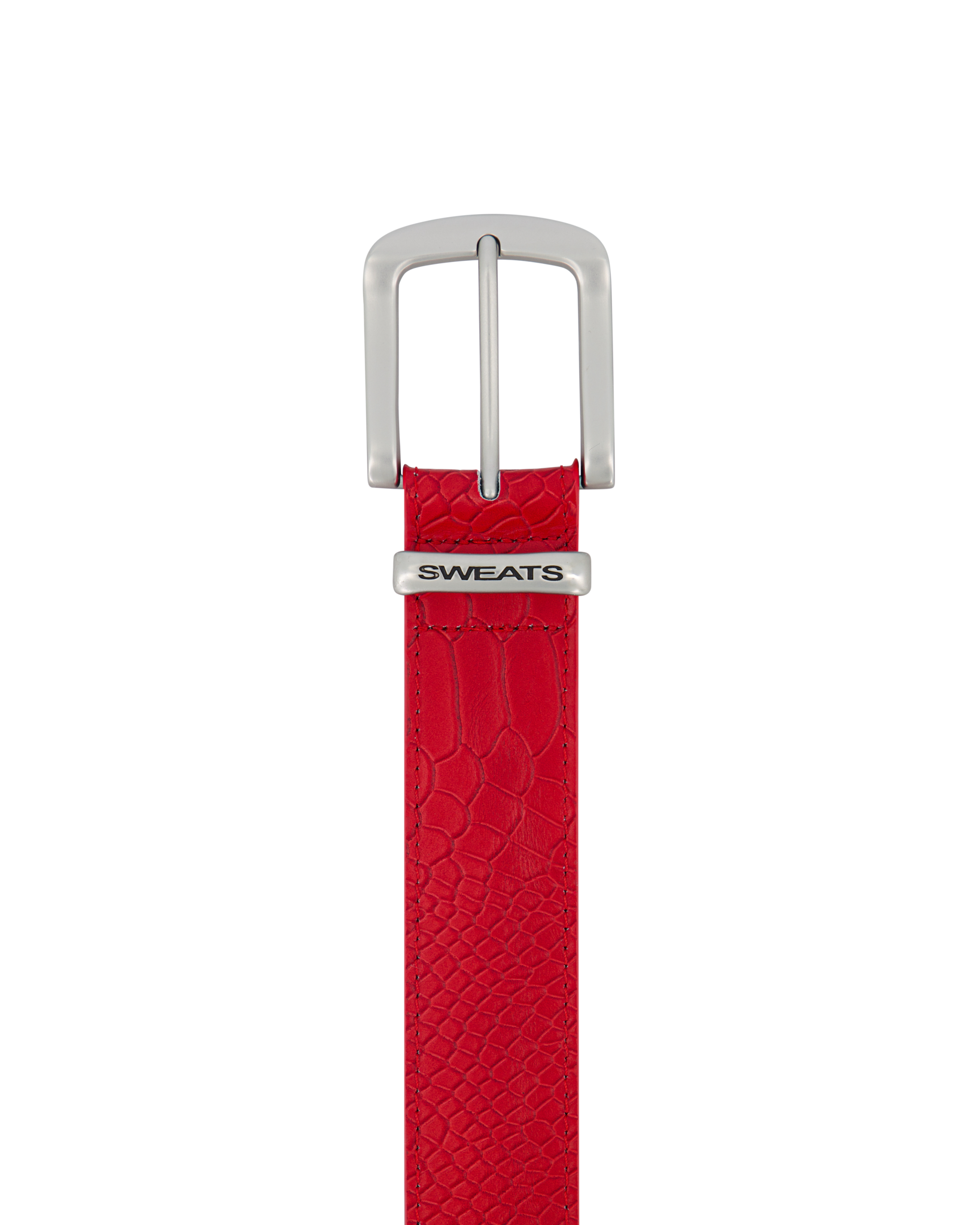 SNAKE SKIN LEATHER BELT - RED