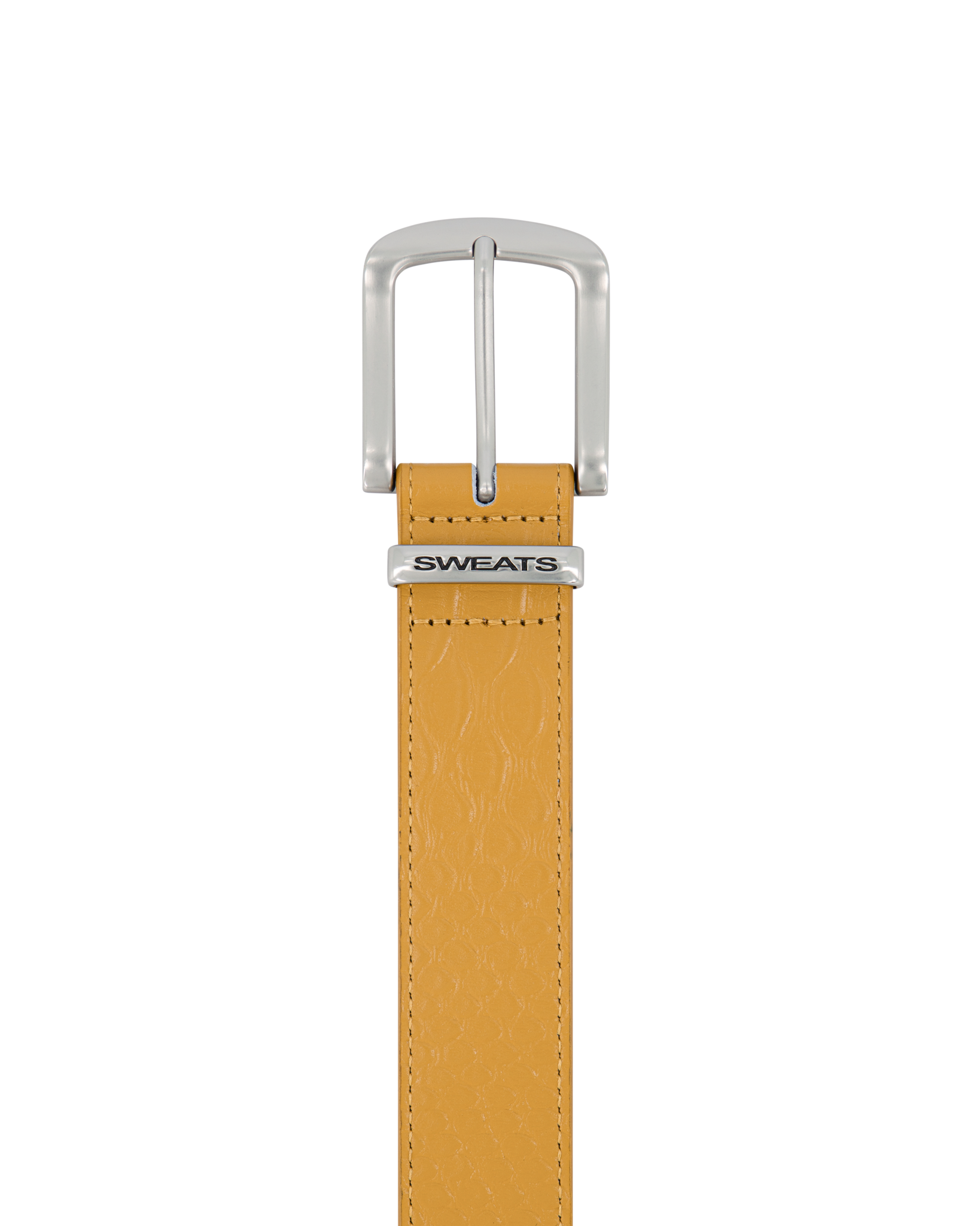 SNAKE SKIN LEATHER BELT - YELLOW