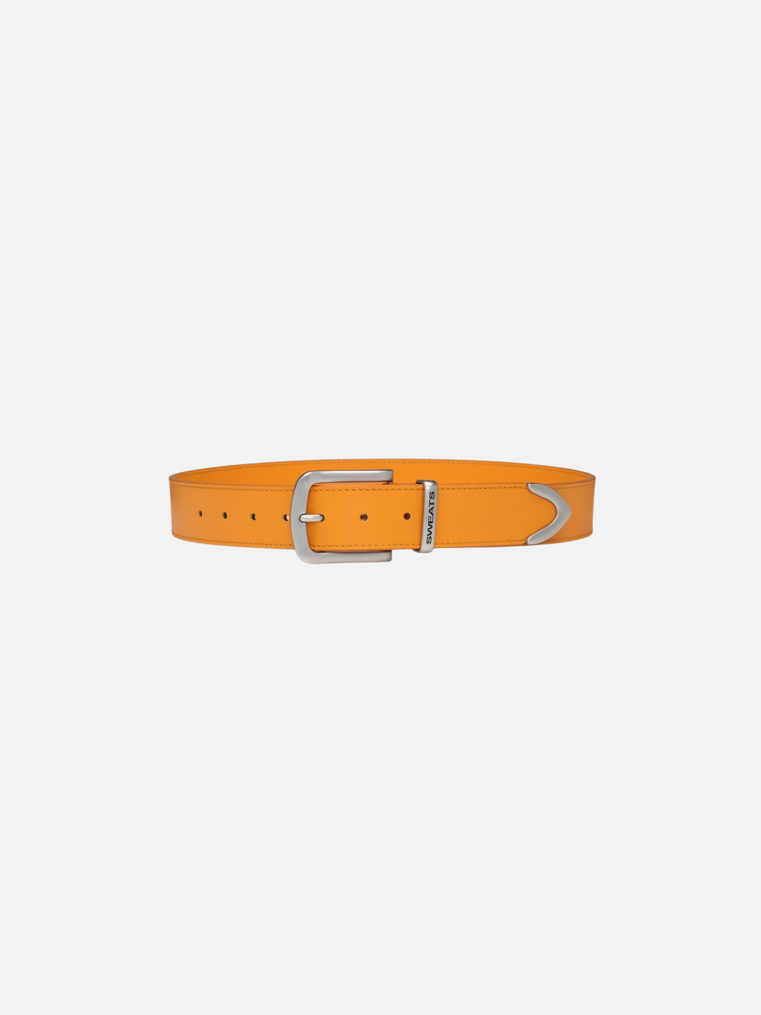Yellow leather belt from SWEATS EU featuring a sleek design and sturdy buckle for casual or formal wear.