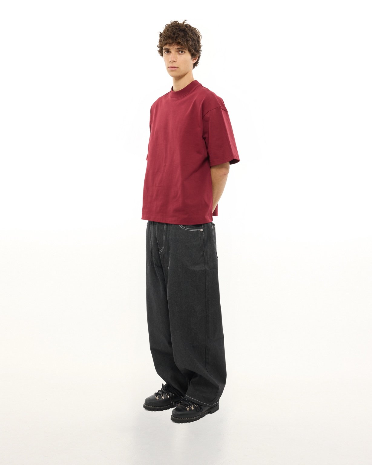 SIGNATURE BLANK T-SHIRT - BURGUNDY - SWEATS EU