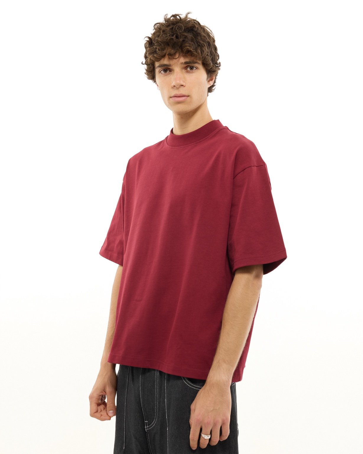 SIGNATURE BLANK T-SHIRT - BURGUNDY - SWEATS EU