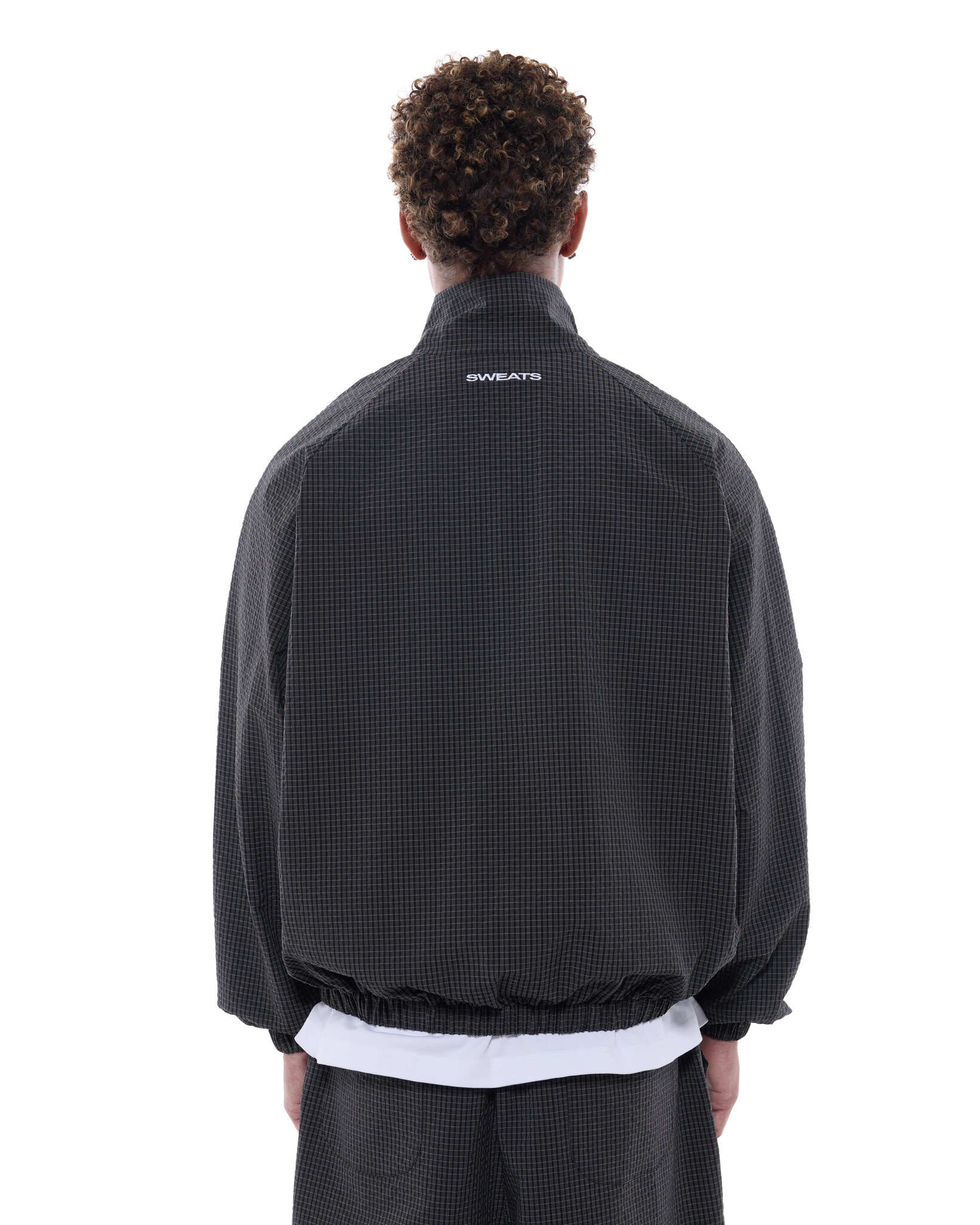 CHECKERED TRACK JACKET - BLACK/WHITE - SWEATS EU