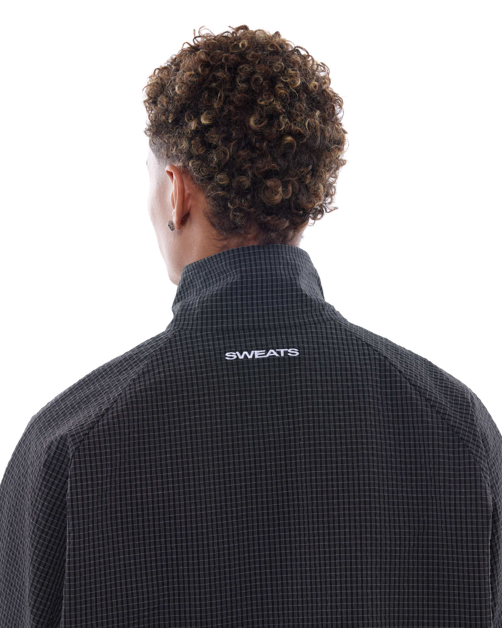 CHECKERED TRACK JACKET - BLACK/WHITE - SWEATS EU