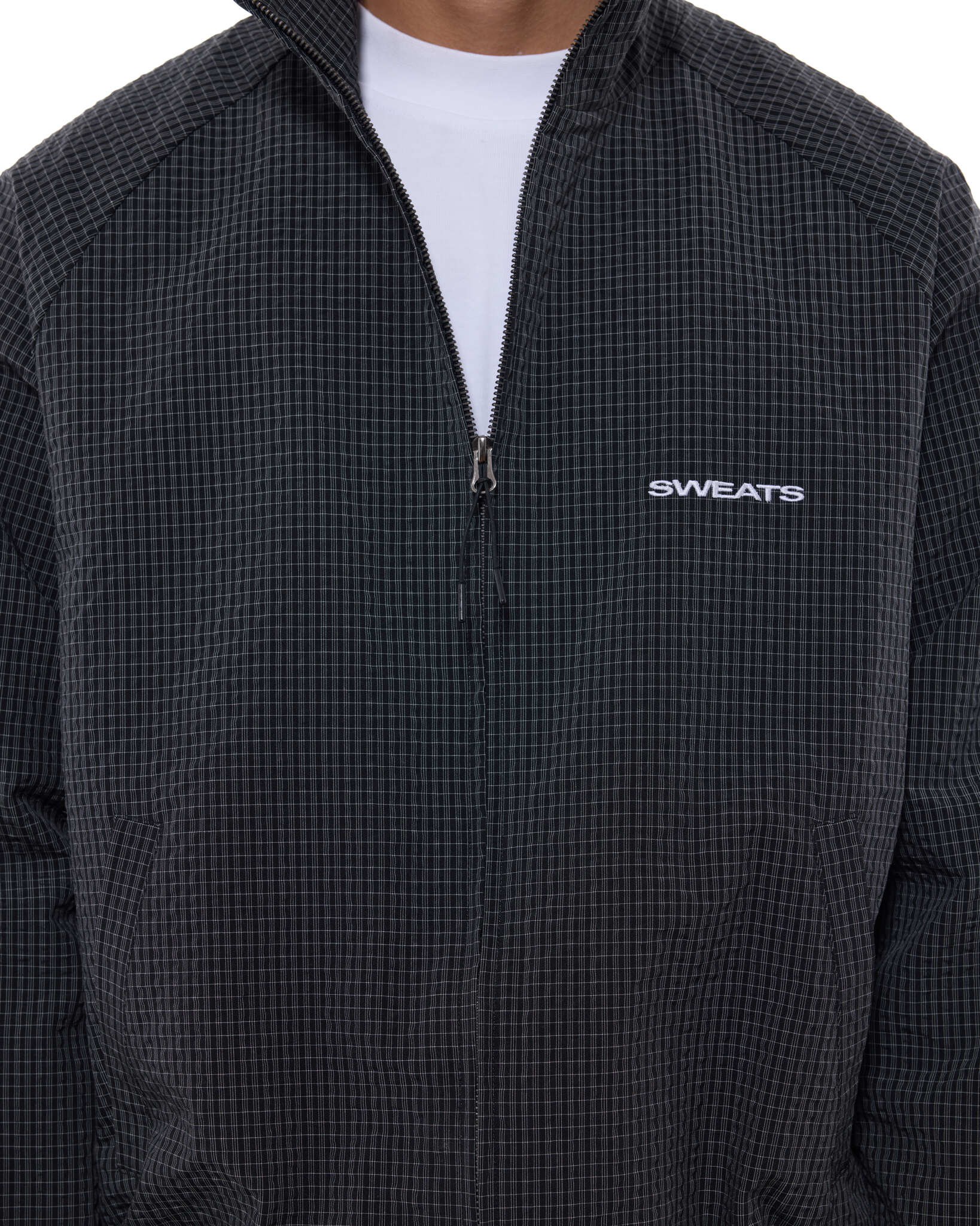 CHECKERED TRACK JACKET - BLACK/WHITE - SWEATS EU