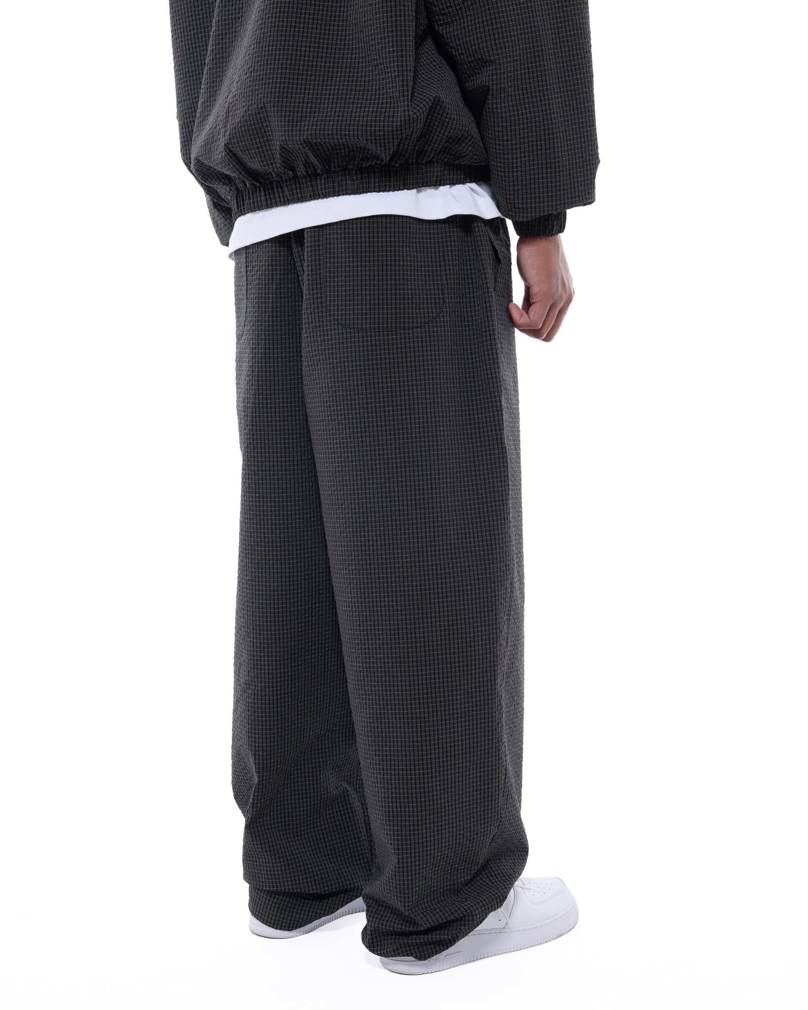 CHECKERED TRACK PANT - BLACK/WHITE - SWEATS EU