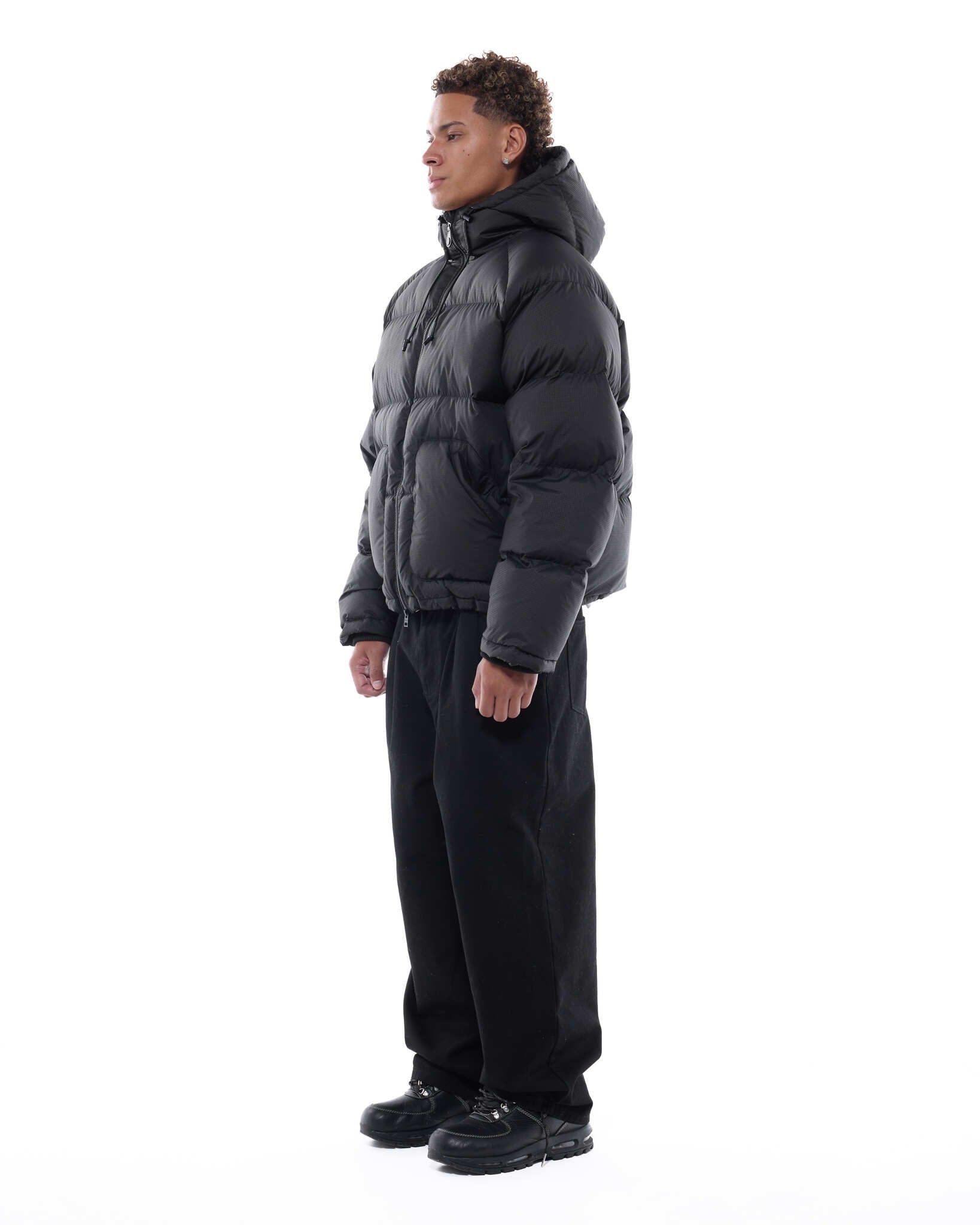 HOODED PUFFER JACKET - BLACK - SWEATS EU