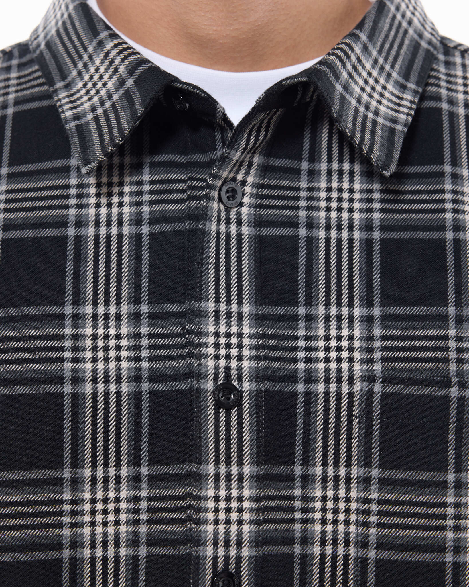 FLANNEL LS SHIRT - BLACK - SWEATS EU