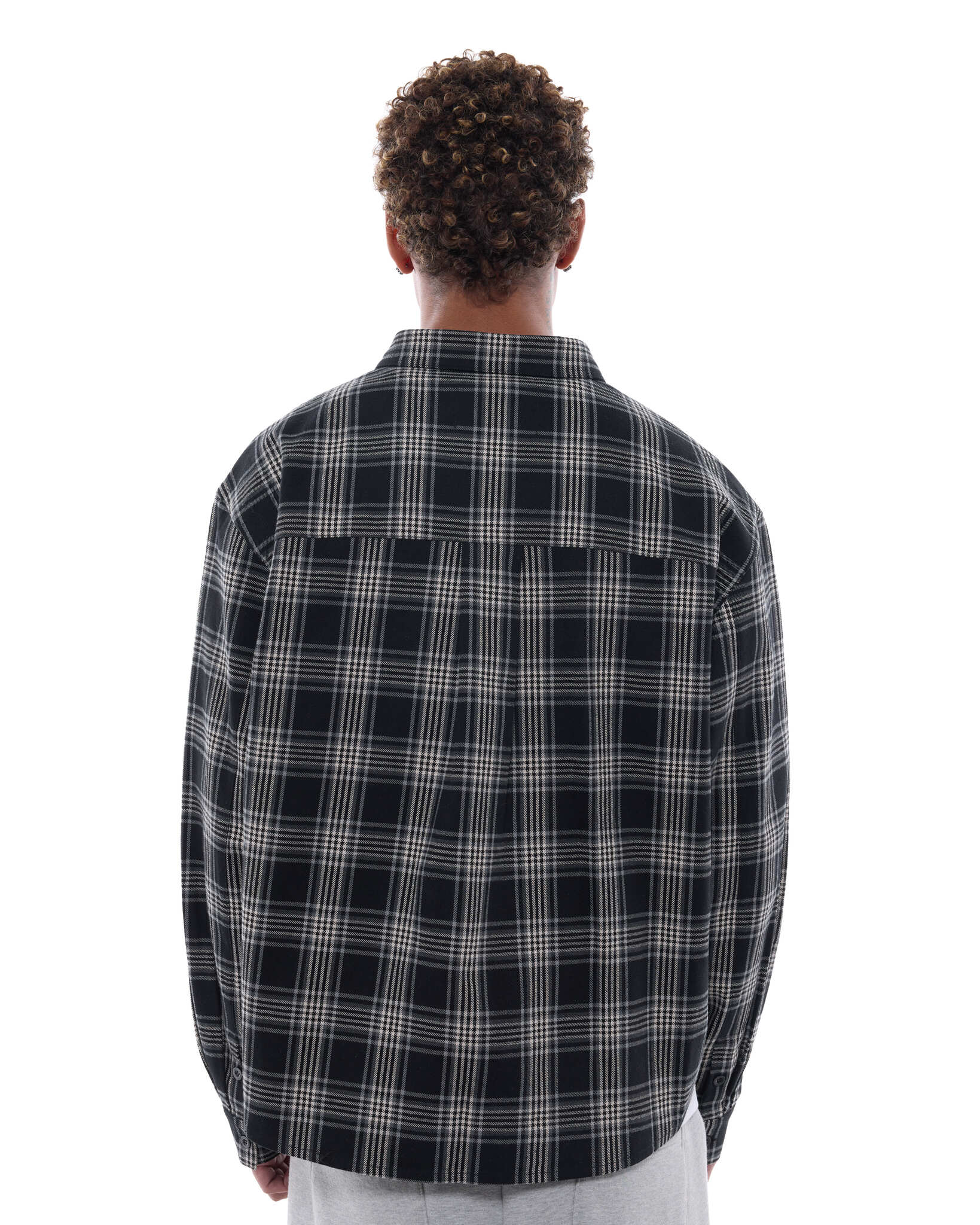 FLANNEL LS SHIRT - BLACK - SWEATS EU