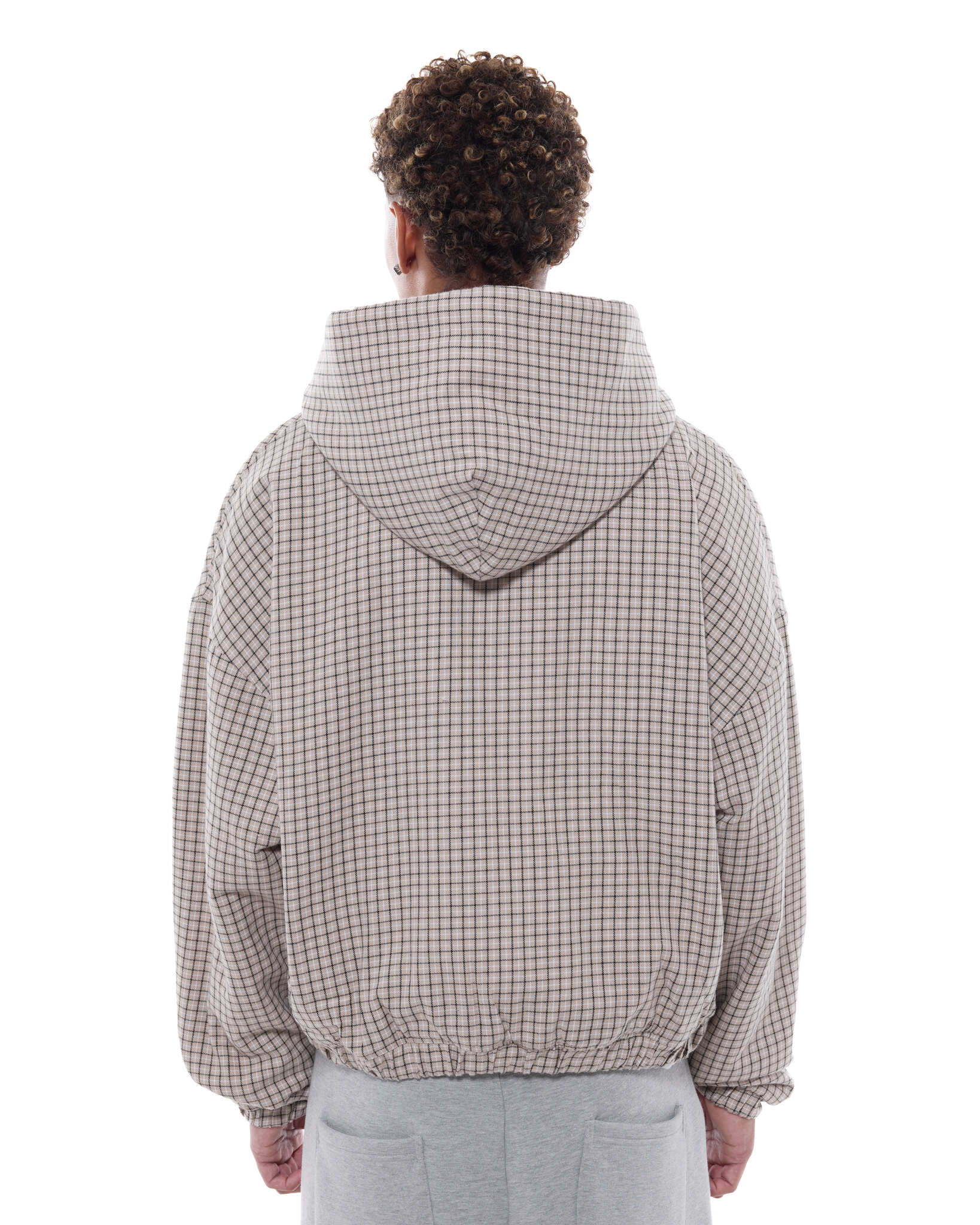 CHECKERED ZIP UP - CREAM/BLACK - SWEATS EU