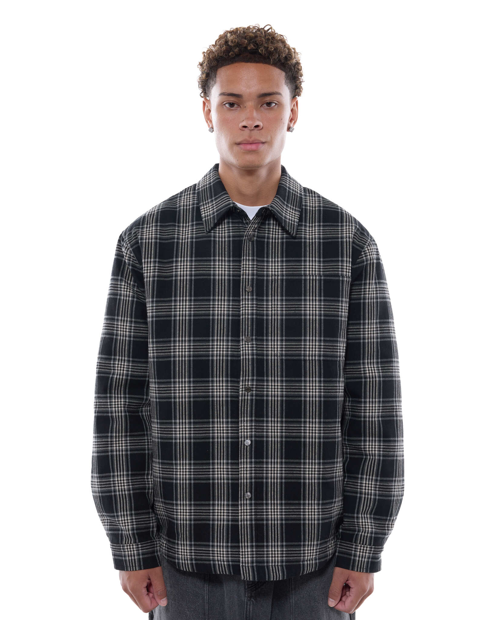 FLANNEL JACKET - BLACK - SWEATS EU