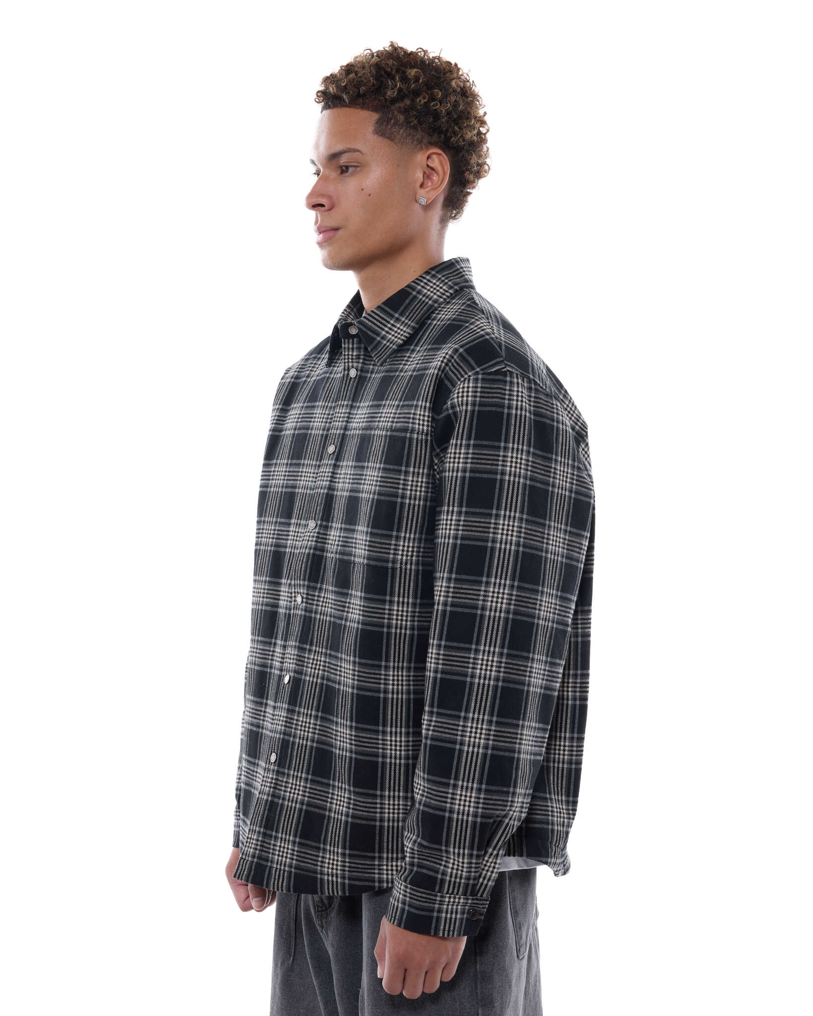 FLANNEL JACKET - BLACK - SWEATS EU