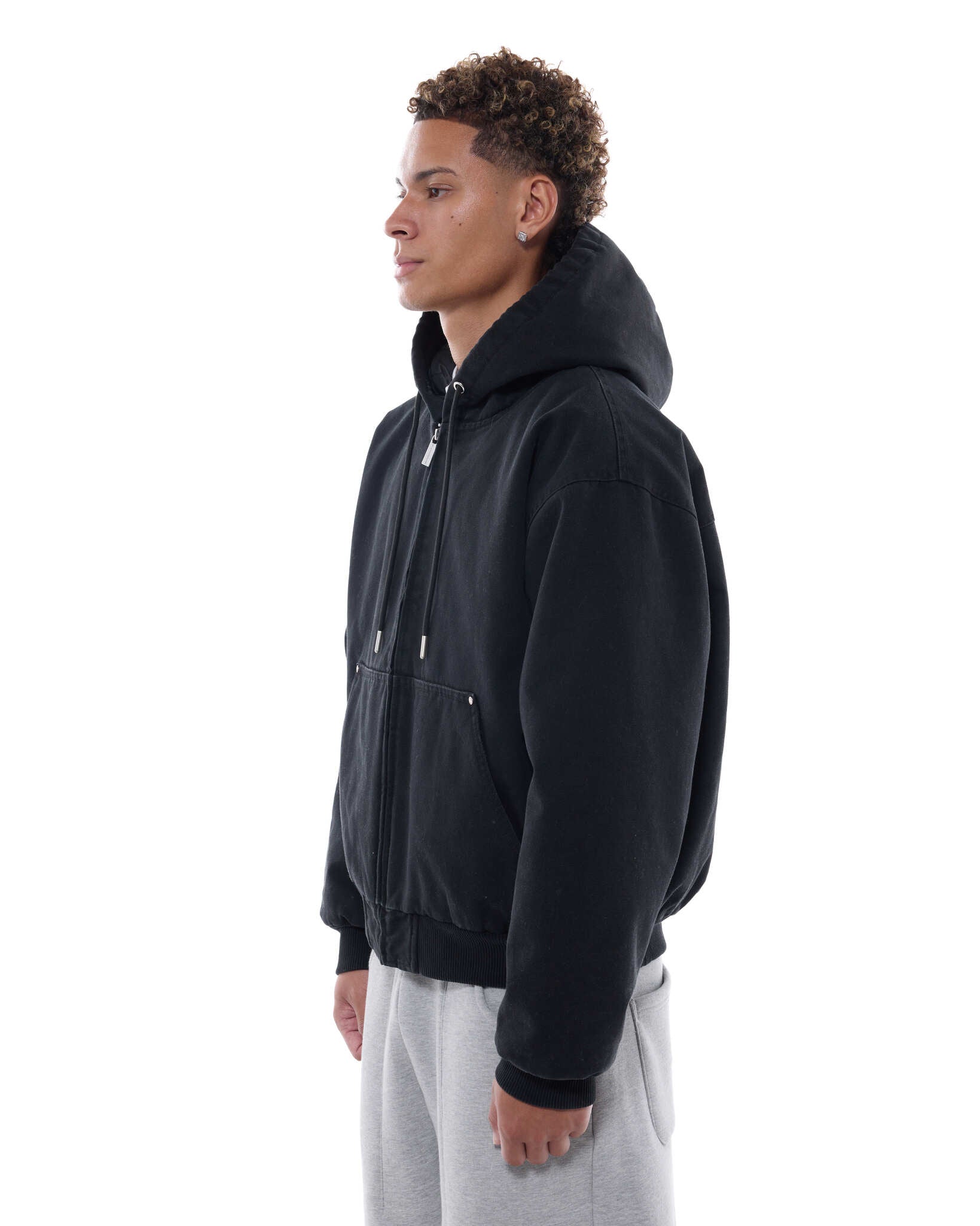 WORKWEAR HOODIE - WASHED BLACK - SWEATS EU