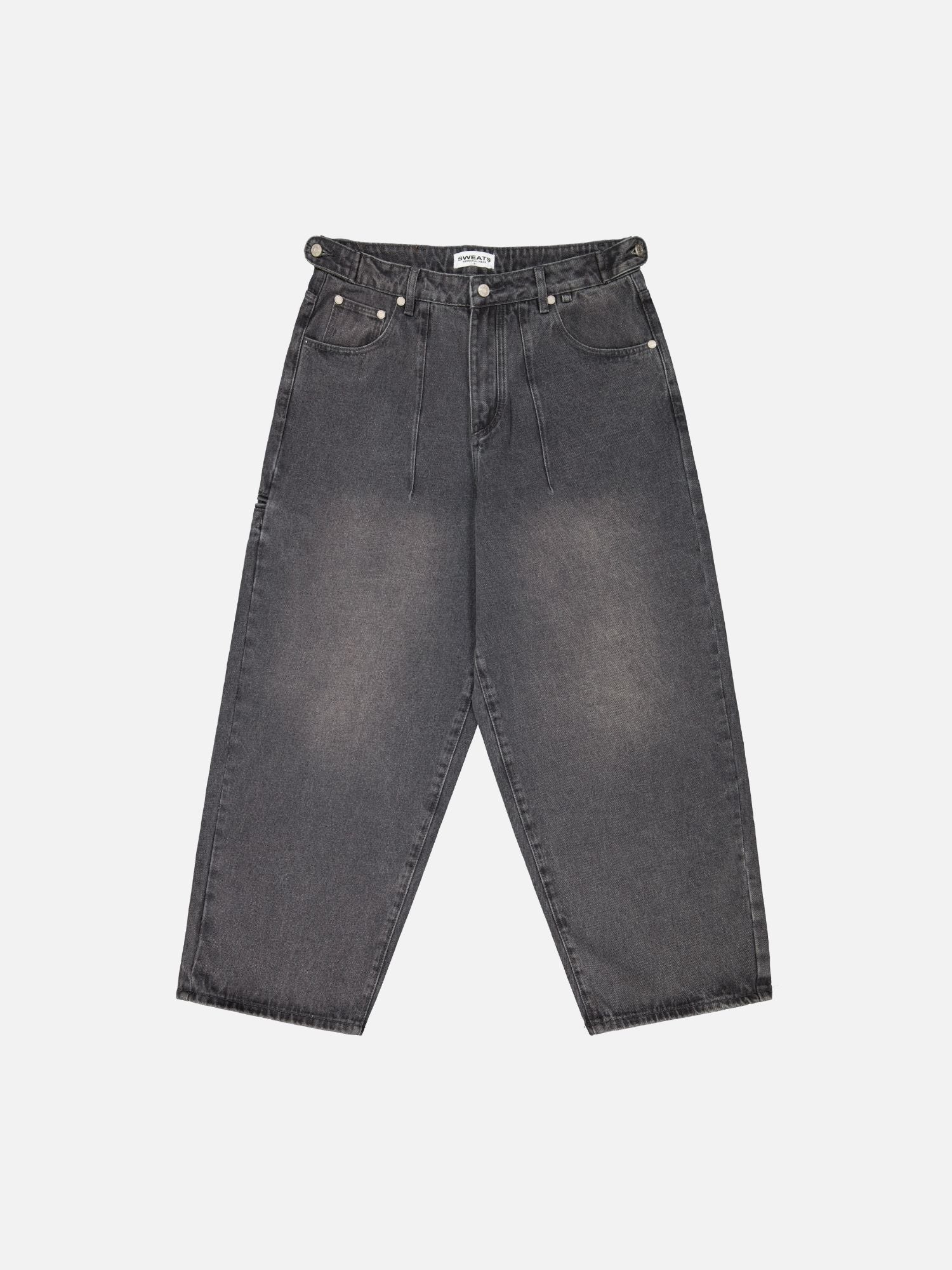 DENIM BAGGY JEANS - WASHED BLACK - SWEATS EU