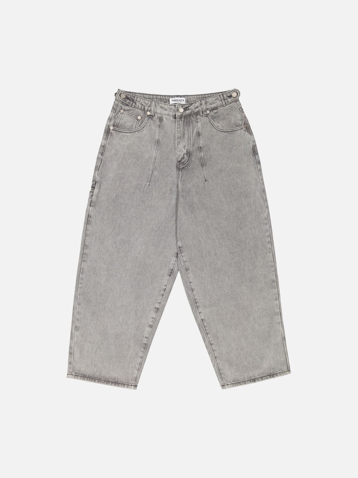 DENIM BAGGY JEANS - WASHED GREY - SWEATS EU