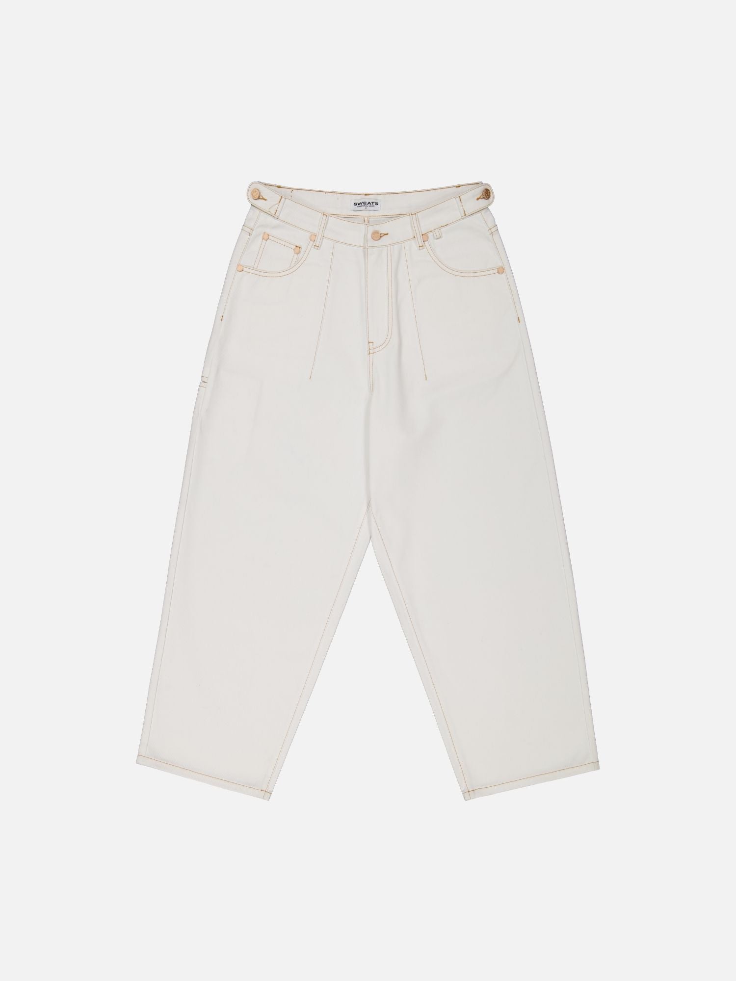 DENIM BAGGY JEANS - WHITE - SWEATS EU
