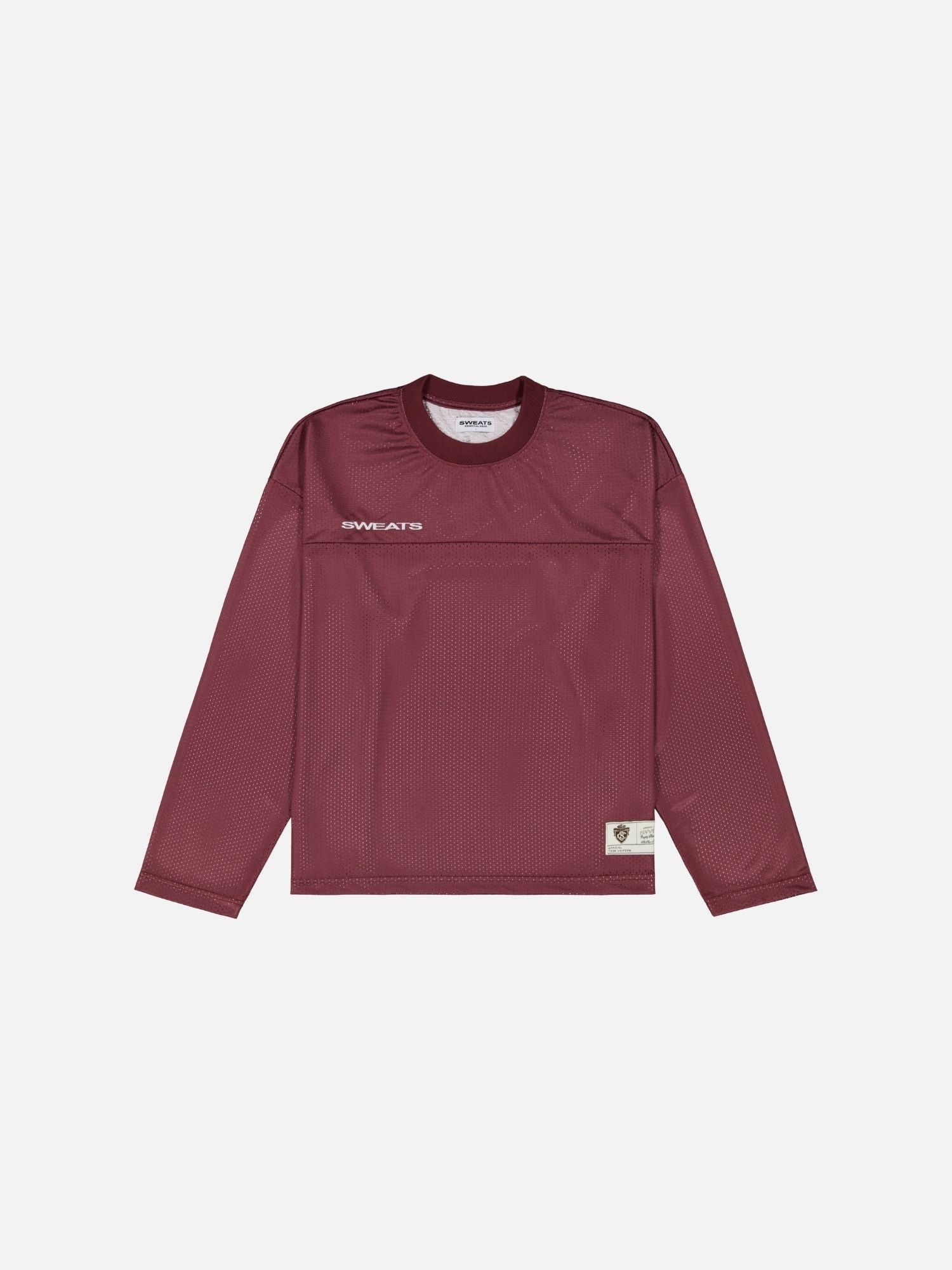 MESH LS T-SHIRT - BURGUNDY - SWEATS EU
