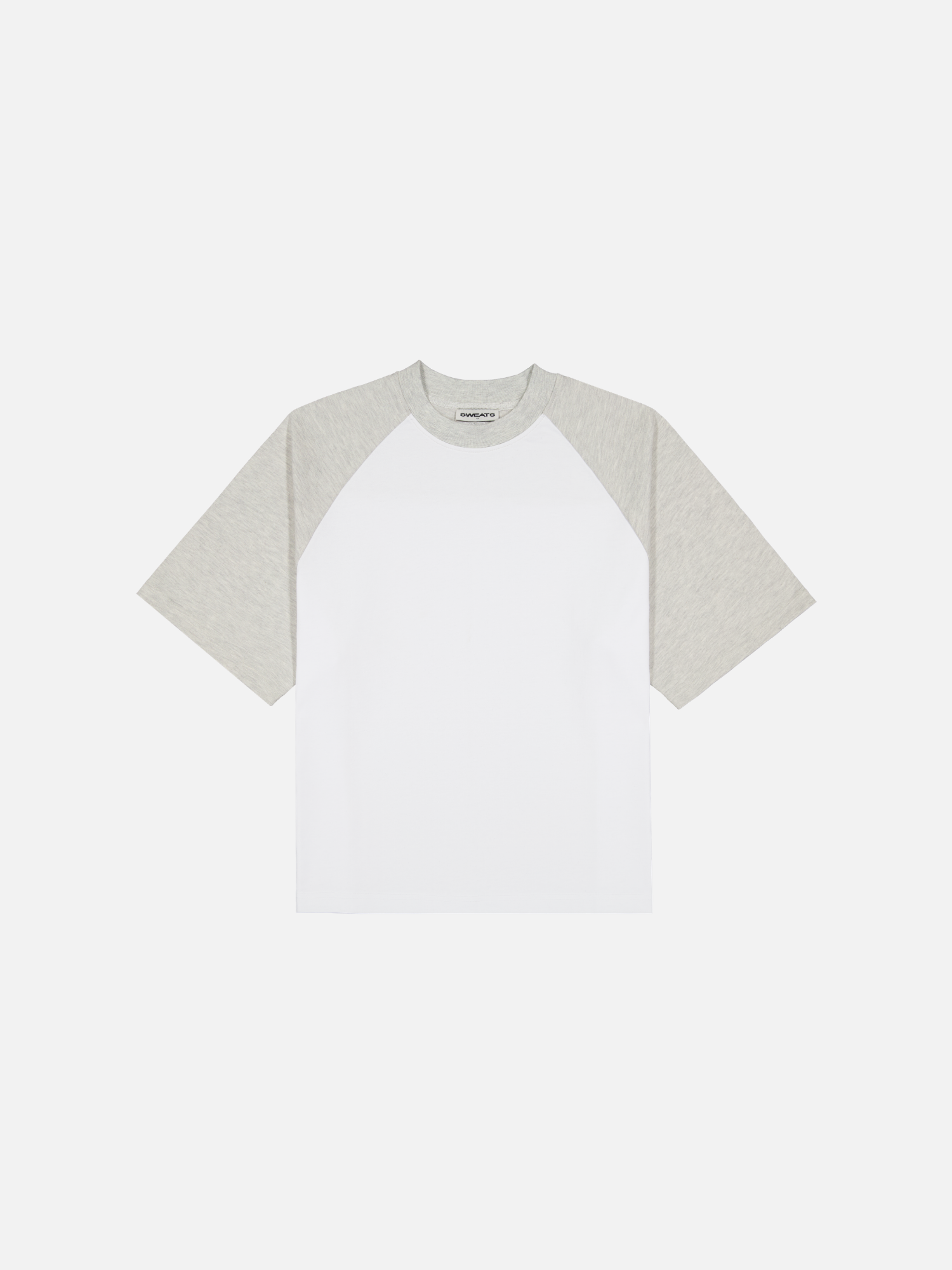 White and Arctic blue raglan short-sleeve T-shirt by SWEATS EU, featuring contrasting sleeves and a casual fit.