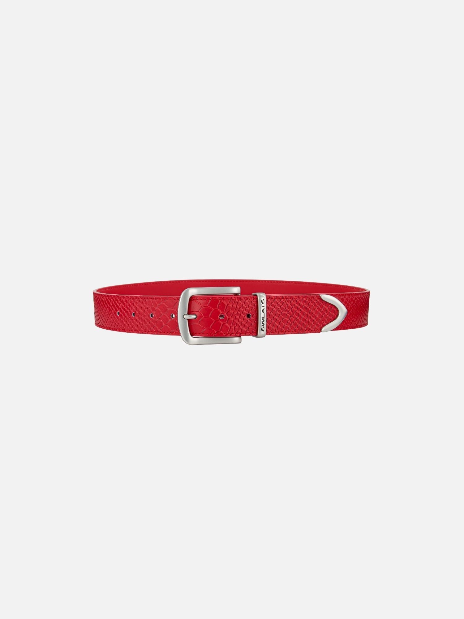 SNAKE SKIN LEATHER BELT - RED - SWEATS EU