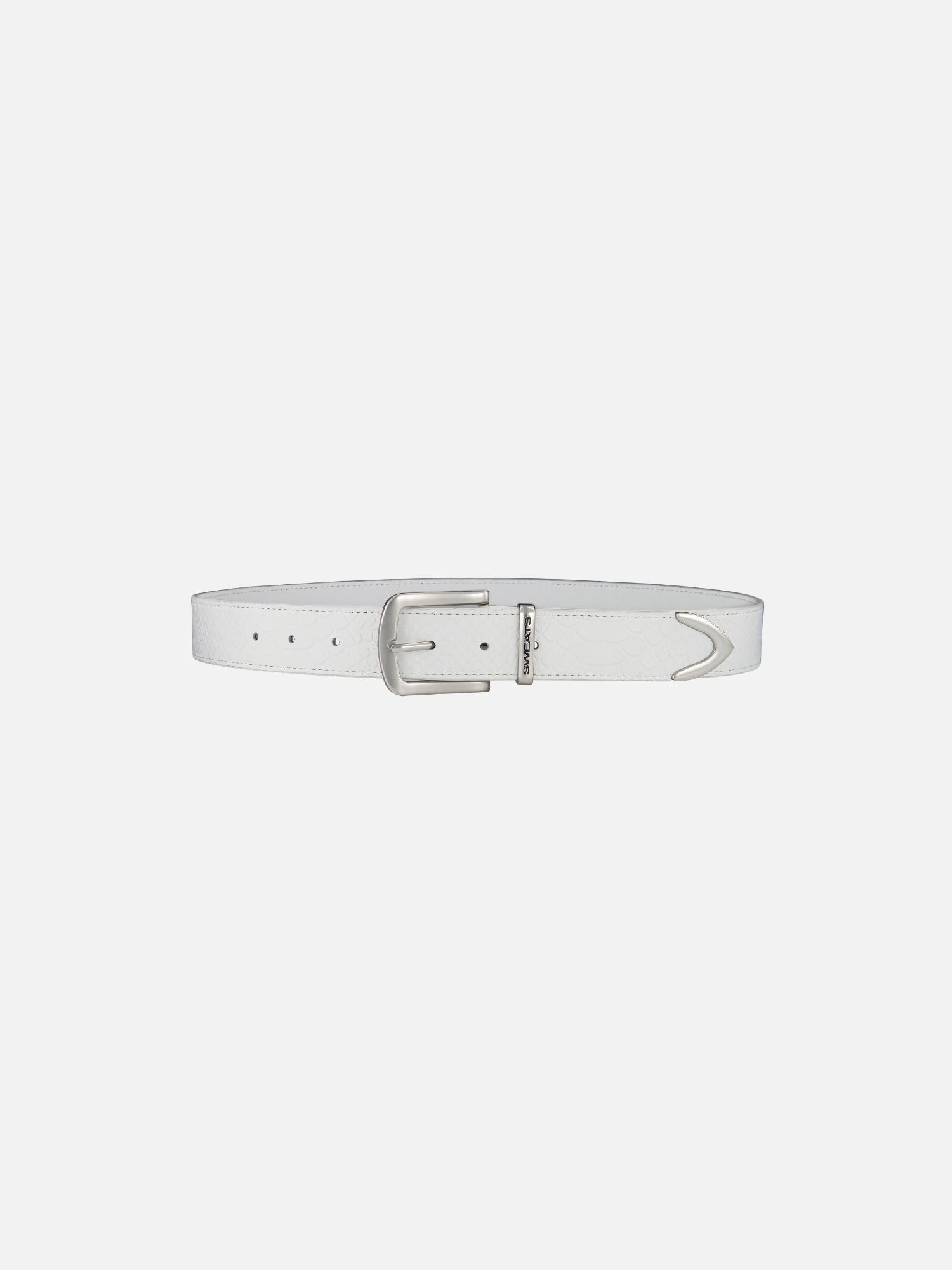 SNAKE SKIN LEATHER BELT - WHITE - SWEATS EU