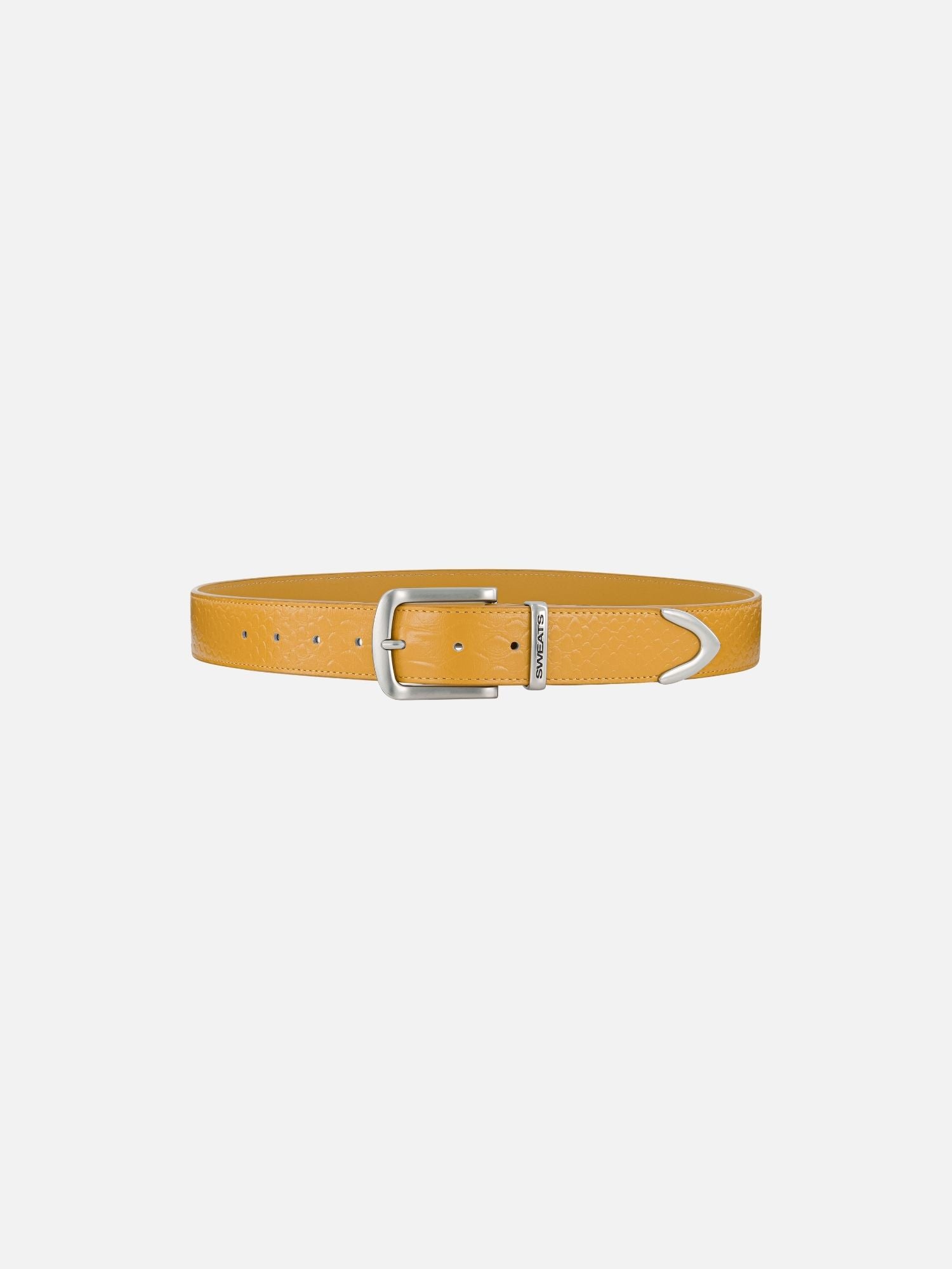 SNAKE SKIN LEATHER BELT - YELLOW - SWEATS EU