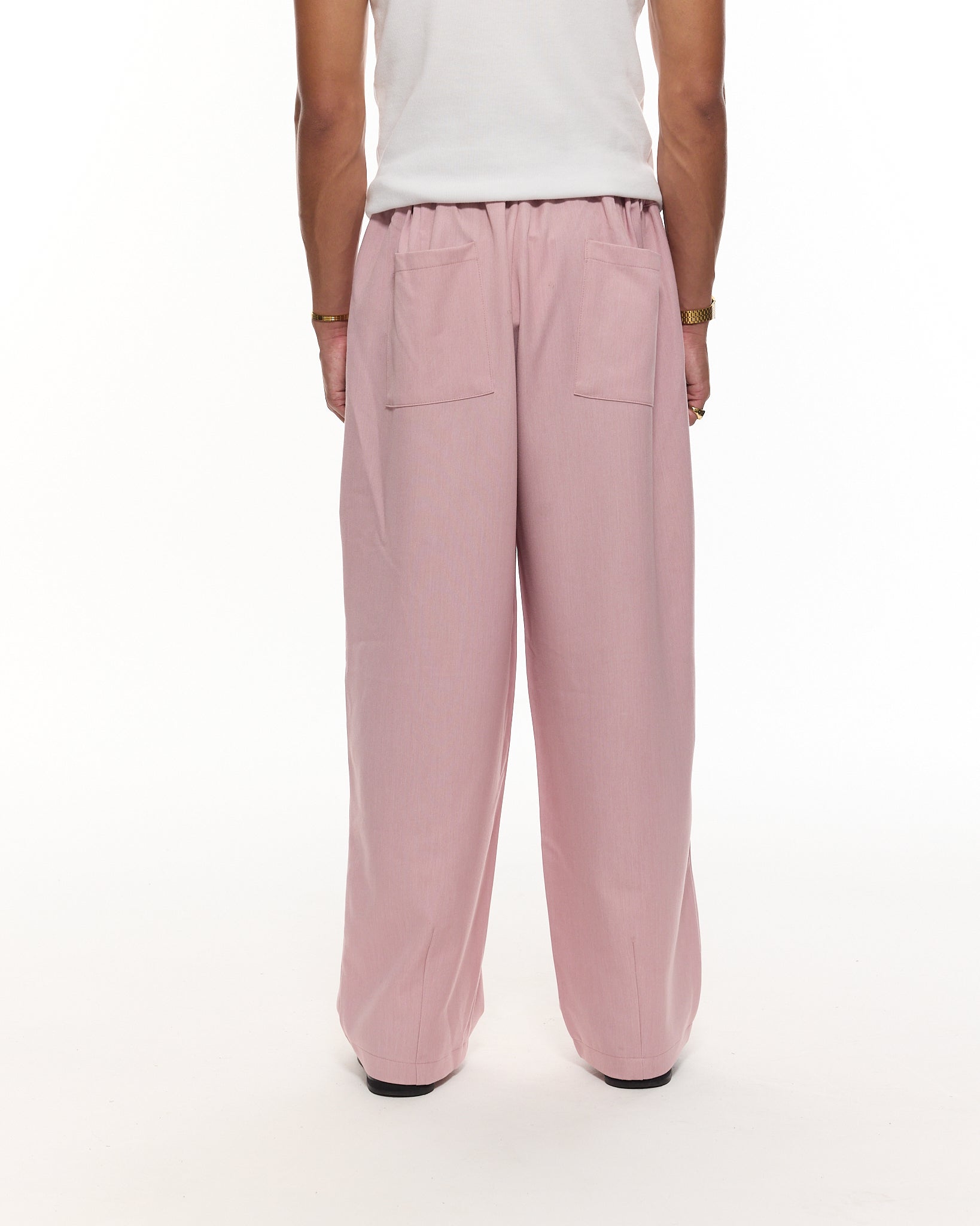【SHALOM】24FW STRETCHING PLEATS PANTS PINK PLEATED PANT - PINK