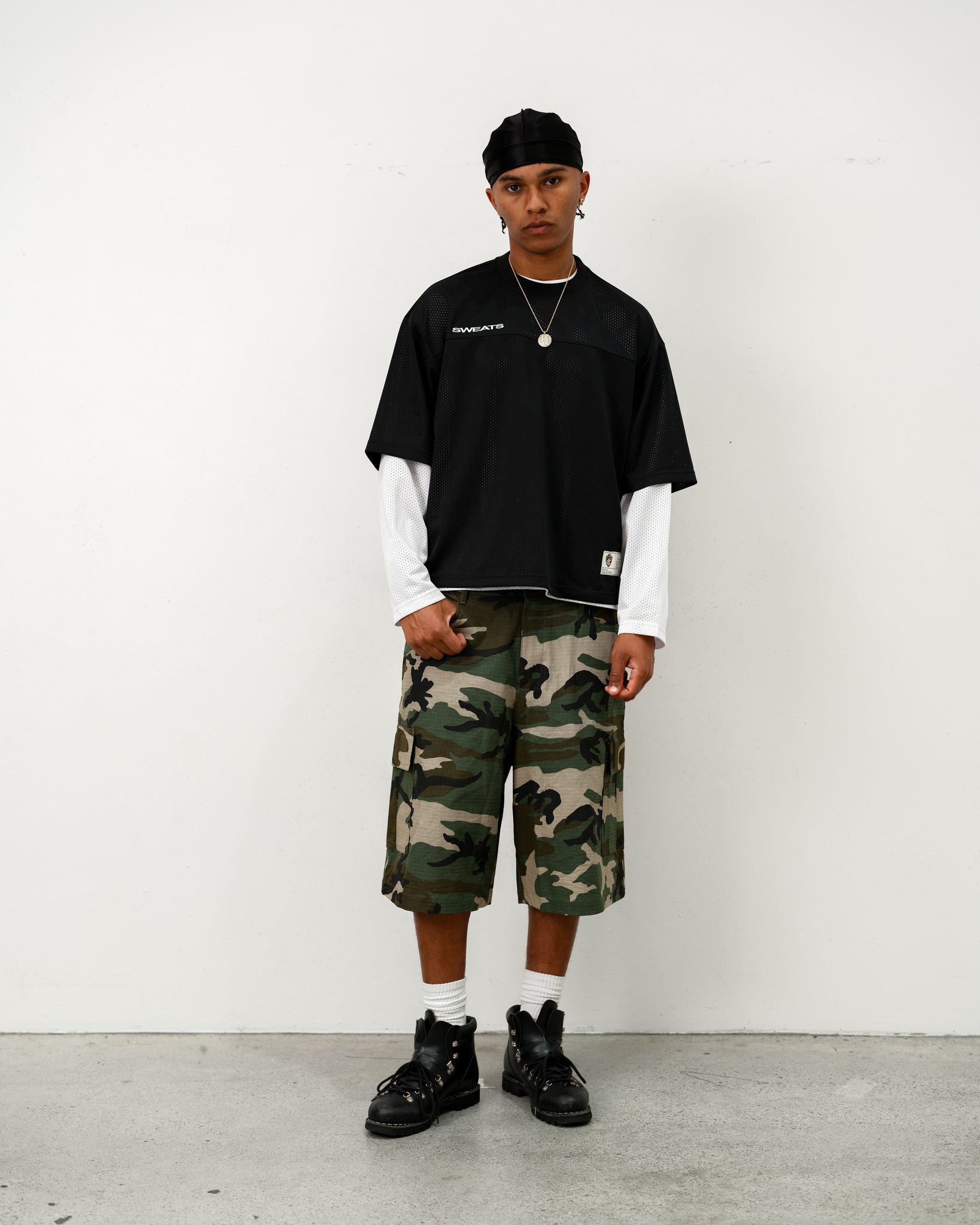 MESH SS T-SHIRT - BLACK