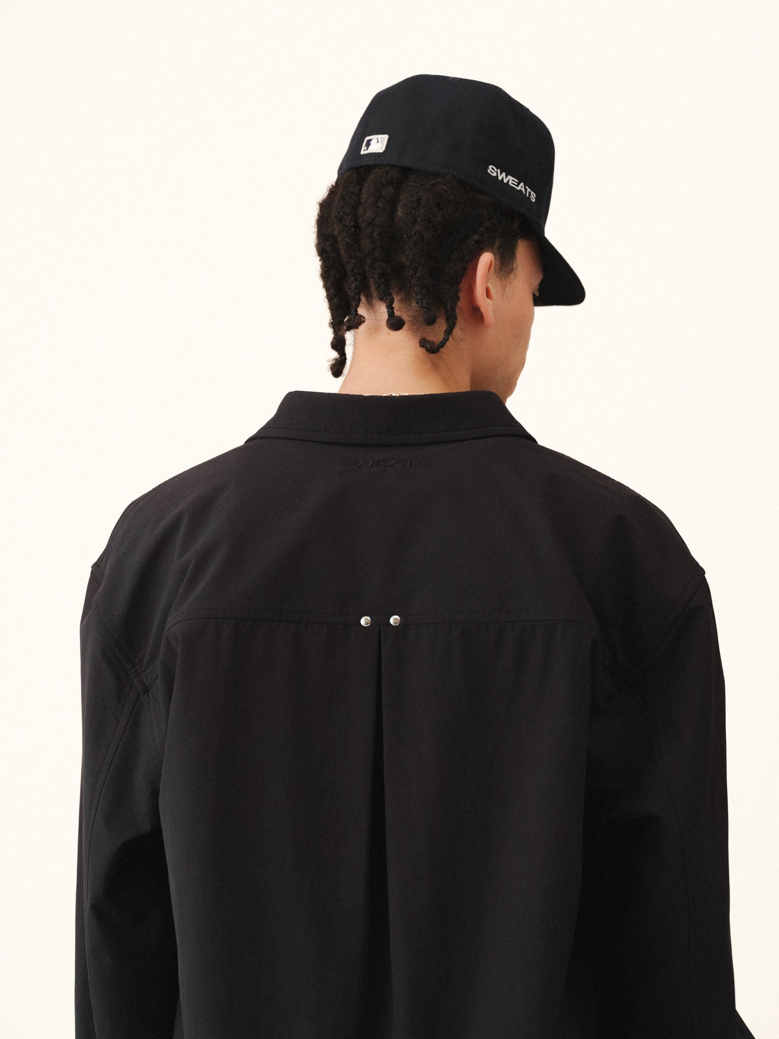 Black Signature Button Up shirt by SWEATS EU featuring a classic collar and button-front design.