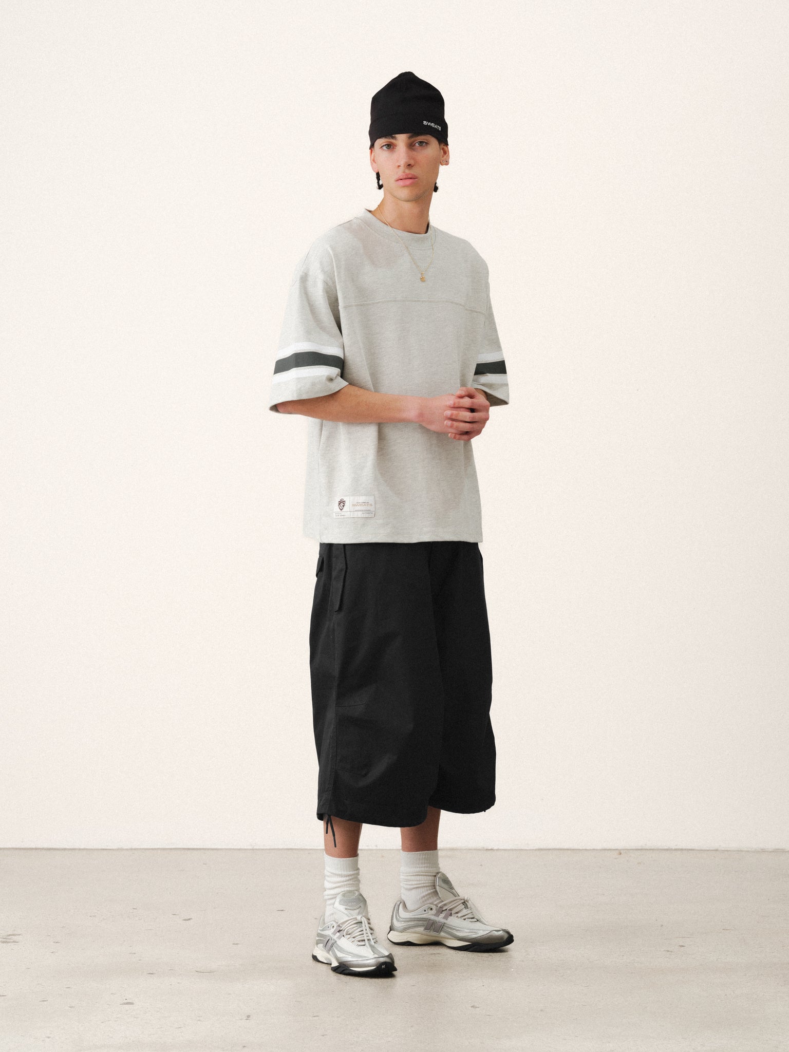 Black V3 Flight Shorts by SWEATS EU, showing the lightweight, comfortable athletic shorts laid flat on a white background.