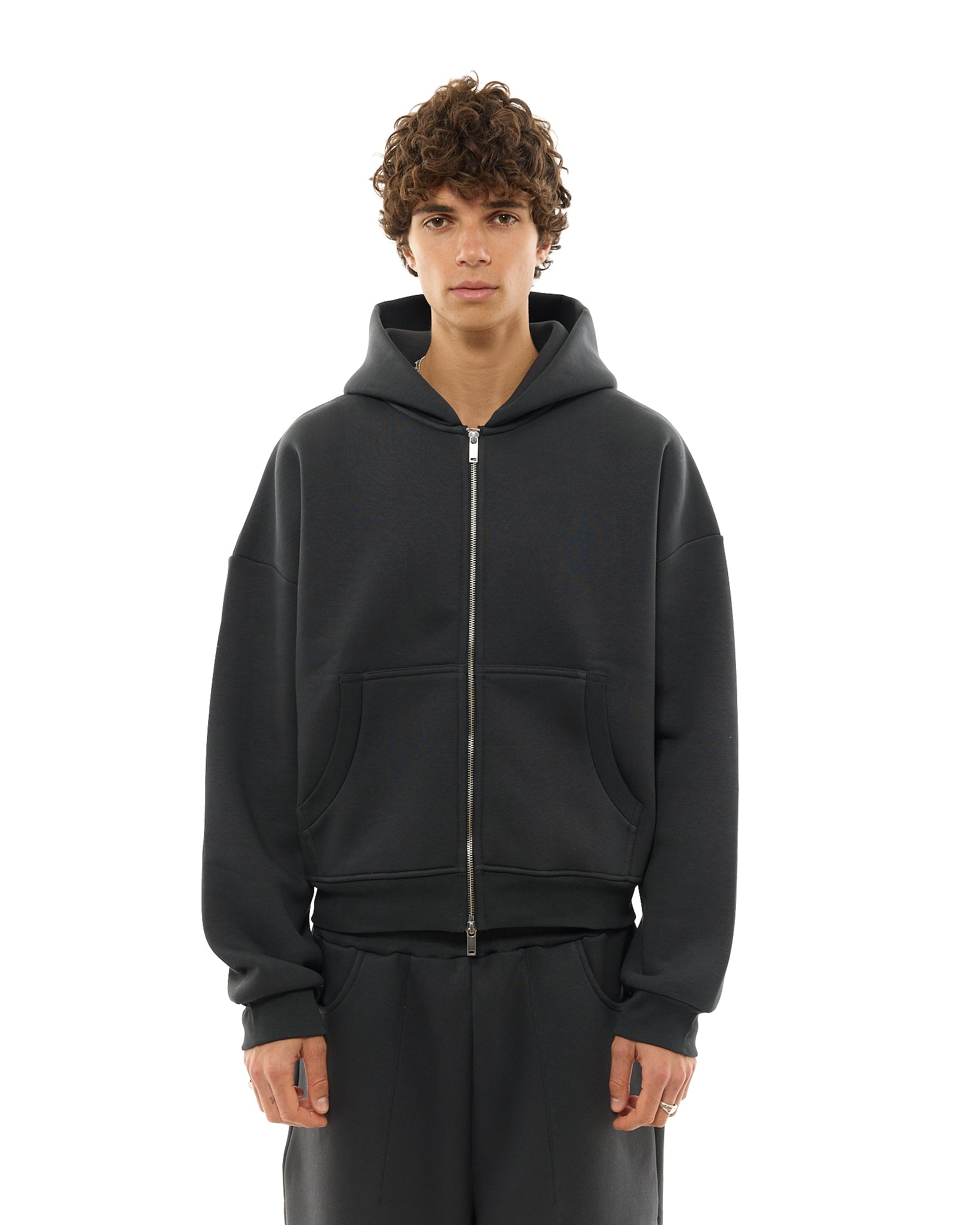 COZY ZIP UP - GRANITE