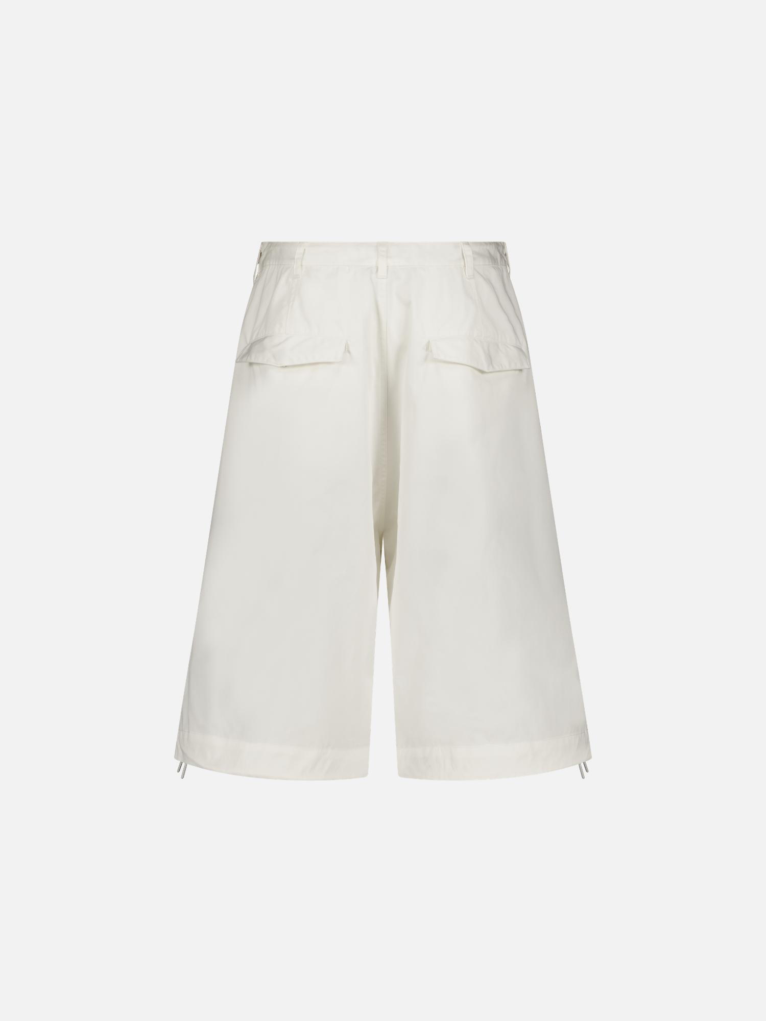 Back view of SWEATS EU V3 Flight Shorts in white, showcasing lightweight fabric and sporty design for active wear.