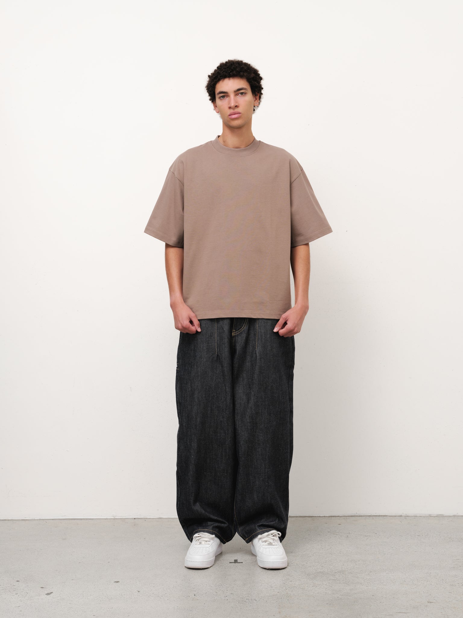 Sweats EU Signature Blank T-Shirt in Dust color, plain front view showcasing soft fabric and casual fit.